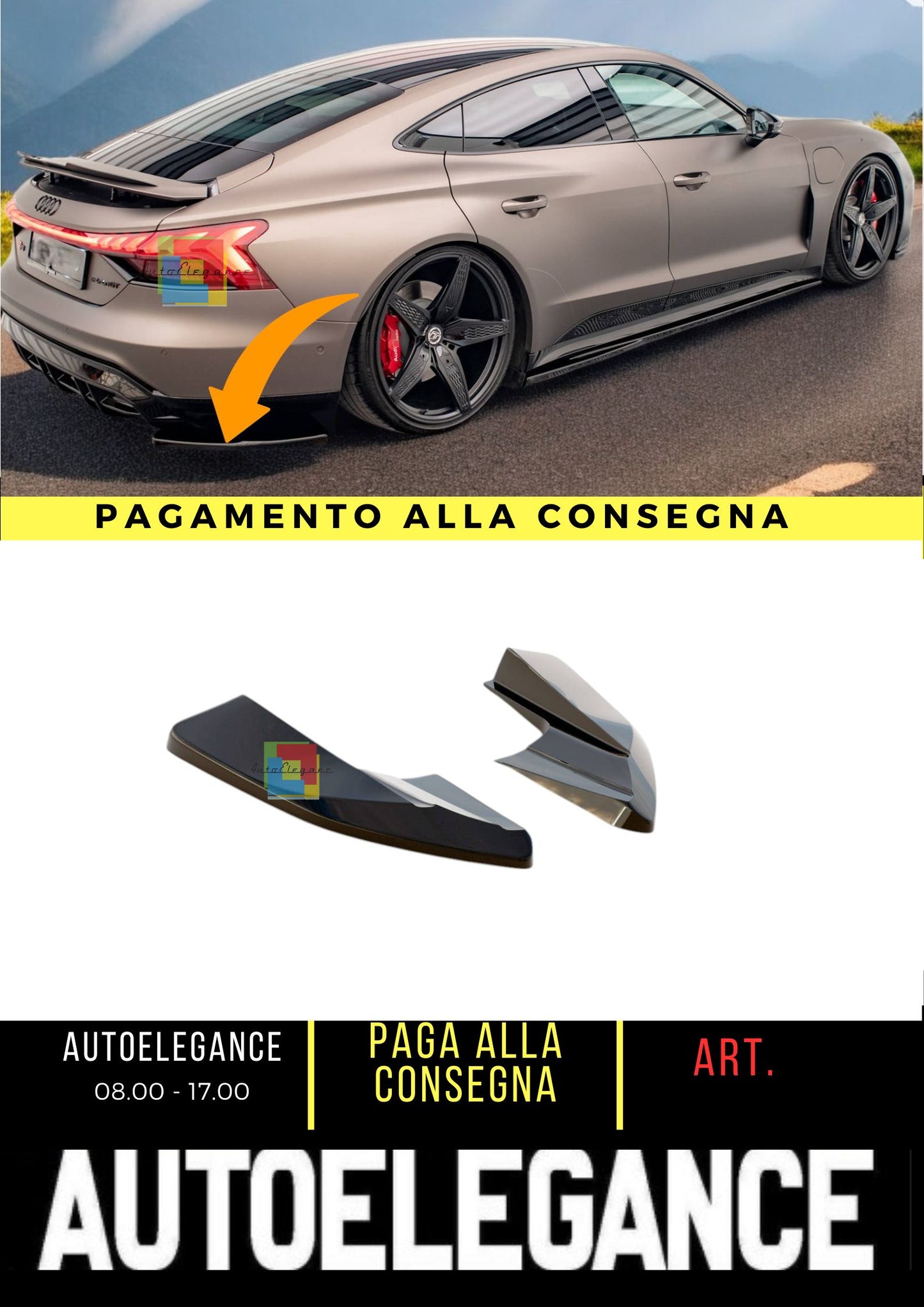 💯Splitter laterali posteriori V.1 adatto per Audi e-Tron GT / RS GT Mk1💯