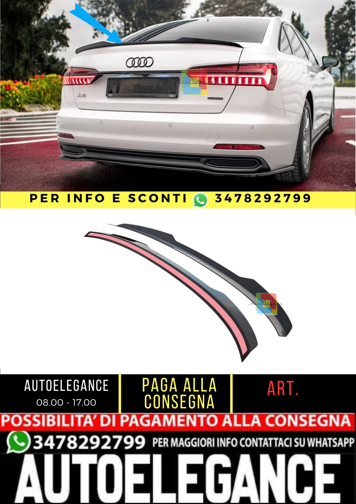 🌺Spoiler cap suitable for Audi A6 Sedan C8 / C8 Facelift🌺