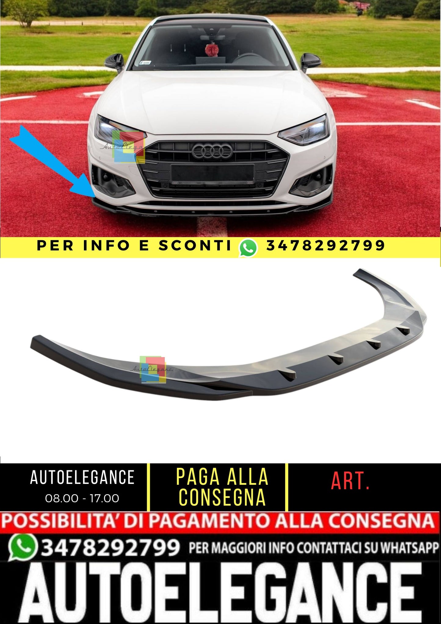 🌺Front Splitter V.2 Suitable For Audi A4 B9 Facelift🌺