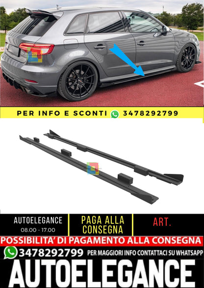 ⭐️Minigonne laterali Street Pro+flap Adatto Per Audi S3/A3 S-Line Sportback 8V⭐️
