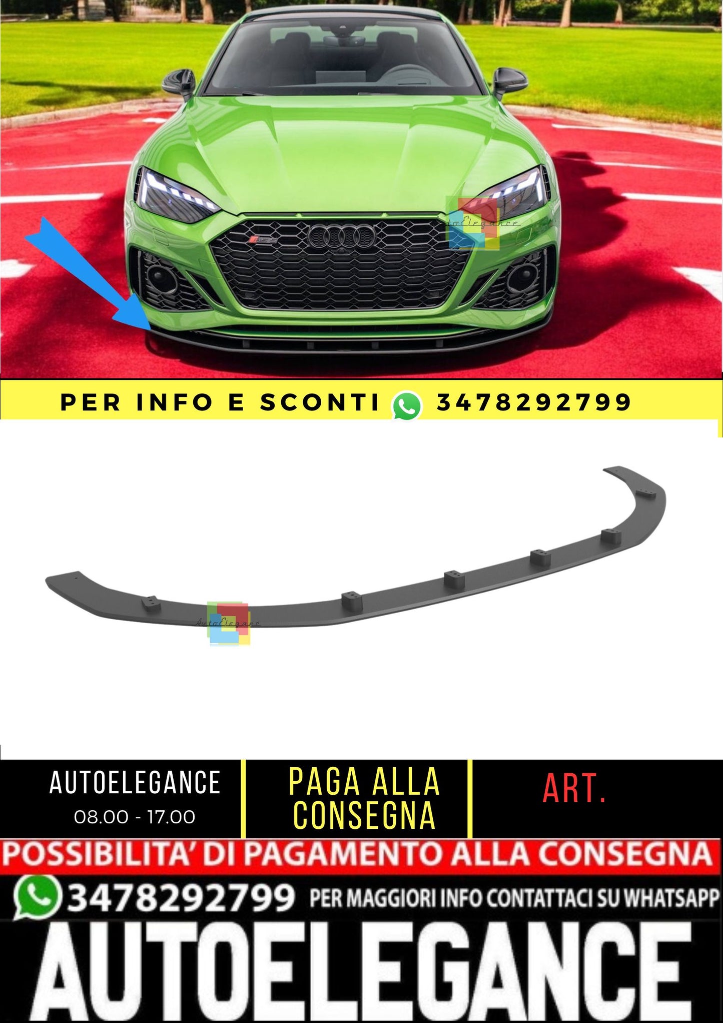 ⭐️Splitter anteriore Street Pro Adatto Per Audi RS5 F5 Facelift⭐️