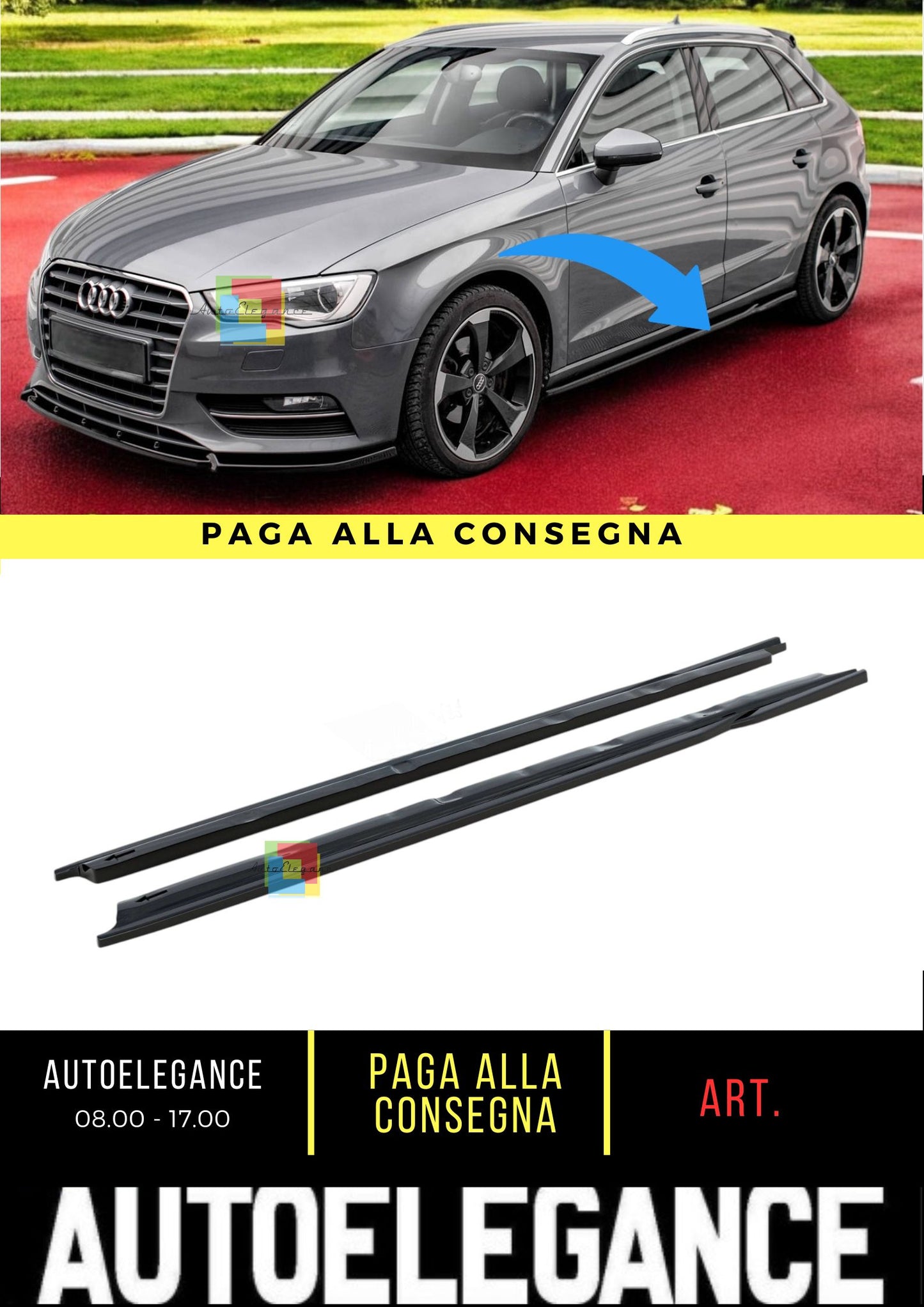 Minigonne Laterali Adatto Per Audi A3 Sportback 8V