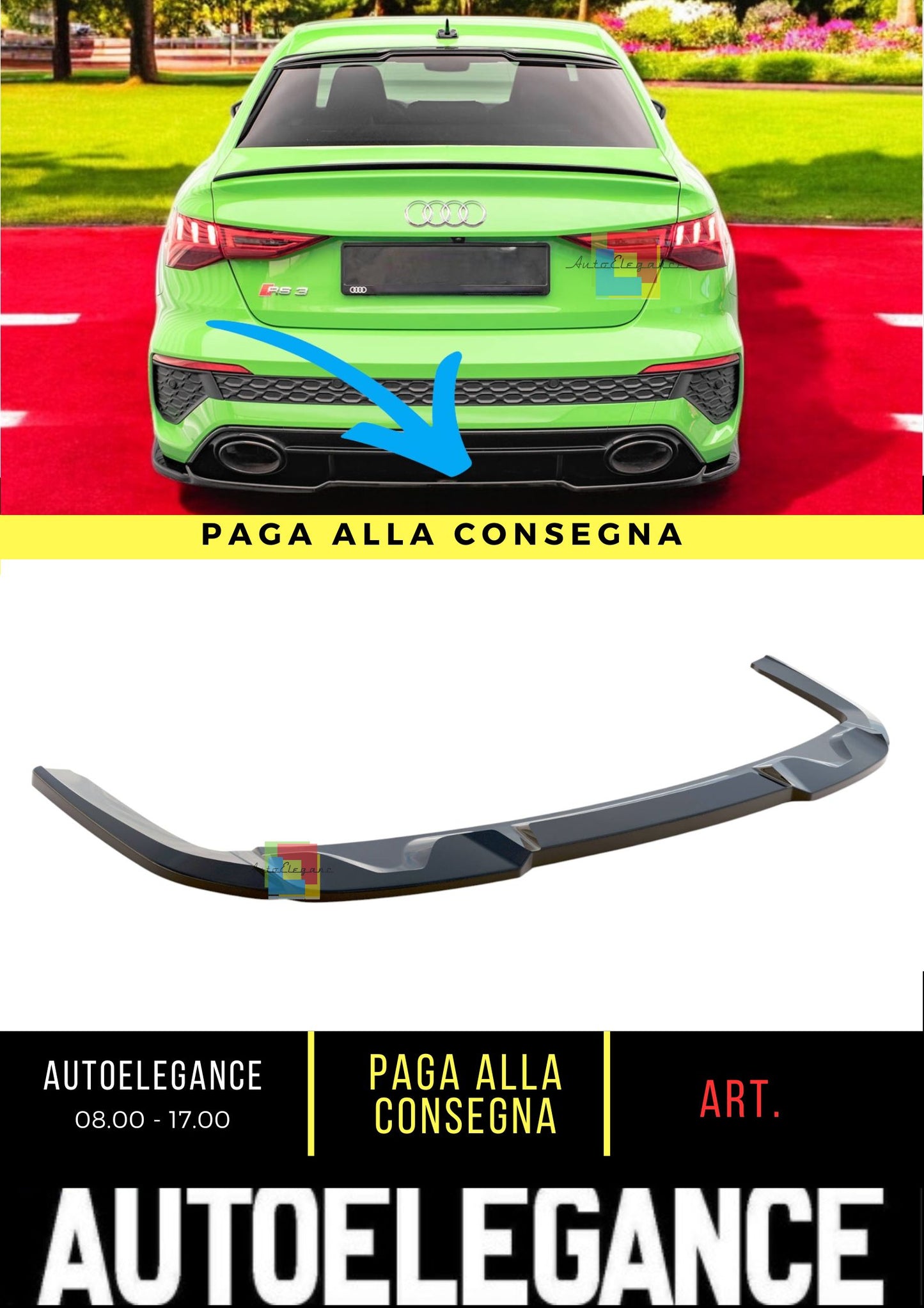 🍁Rear Splitter Suitable For Audi RS3 Sedan 8Y🍁