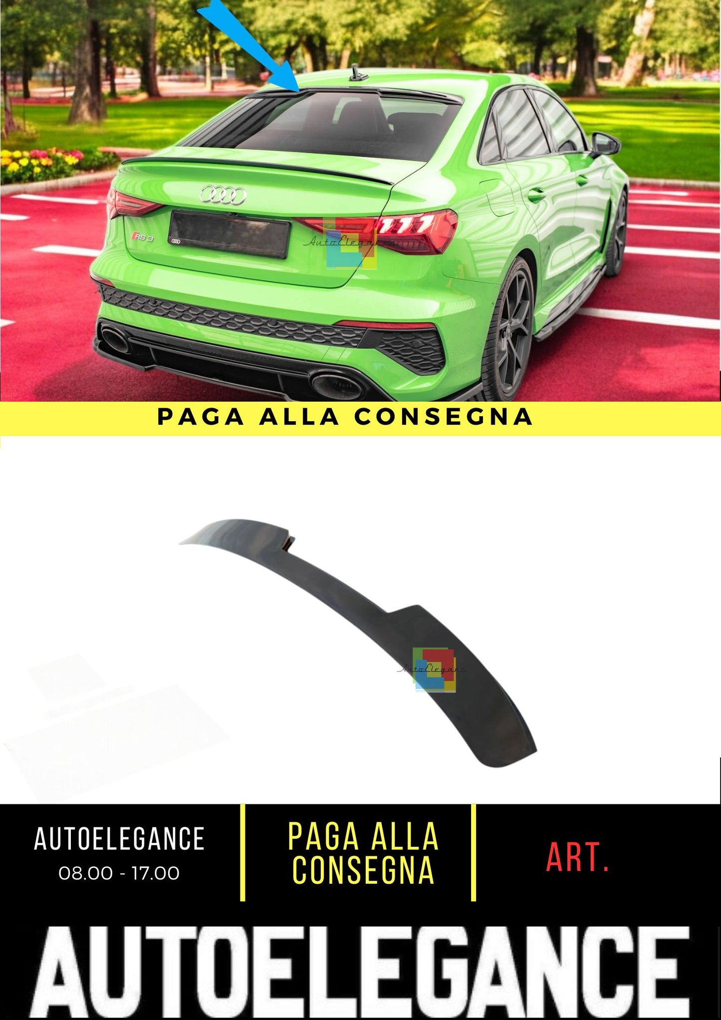 Rear window extension suitable for Audi RS3 Sedan 8Y