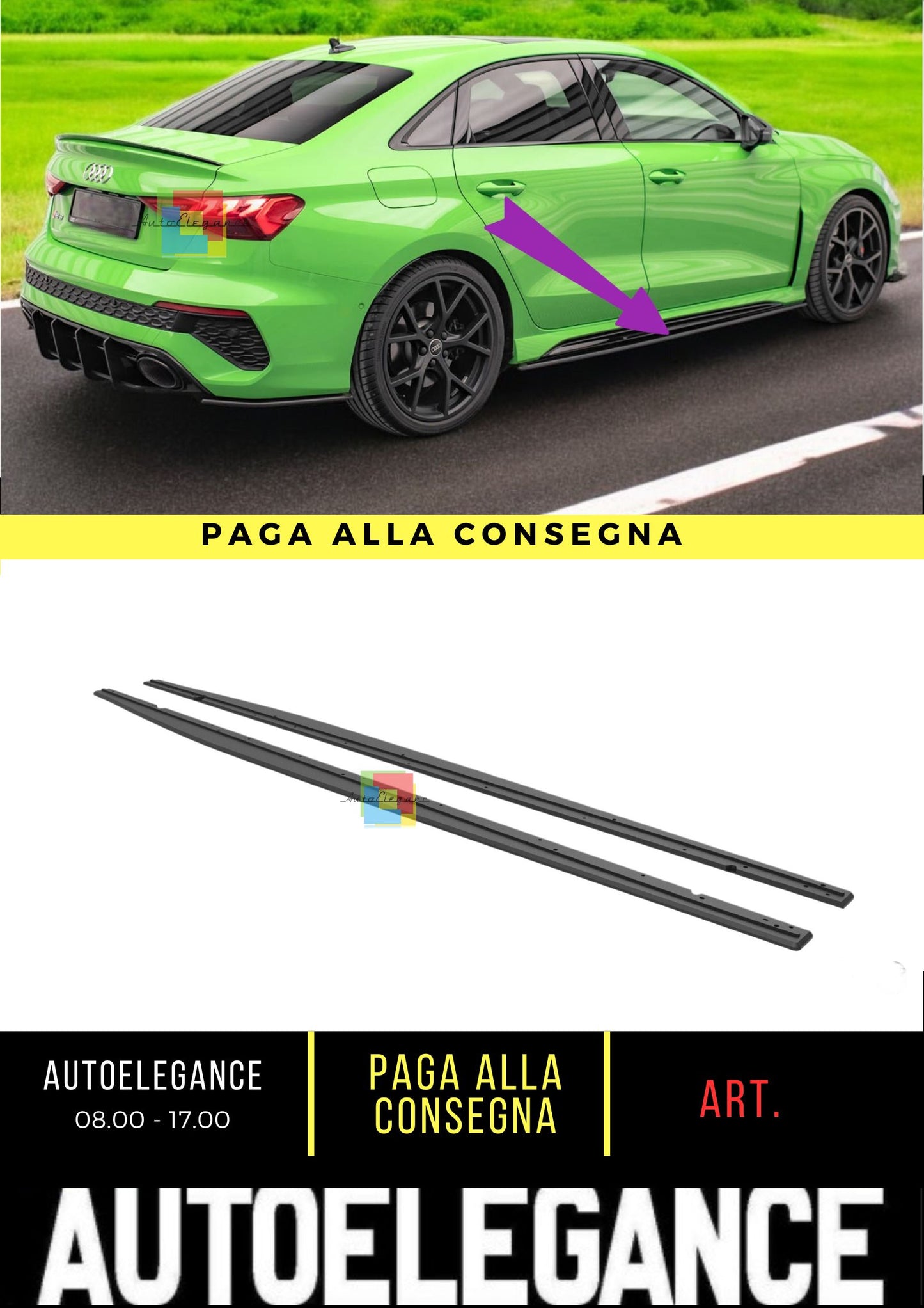 🍁Minigonne laterali Street Pro Adatto Per Audi RS3 Sedan 8Y🍁
