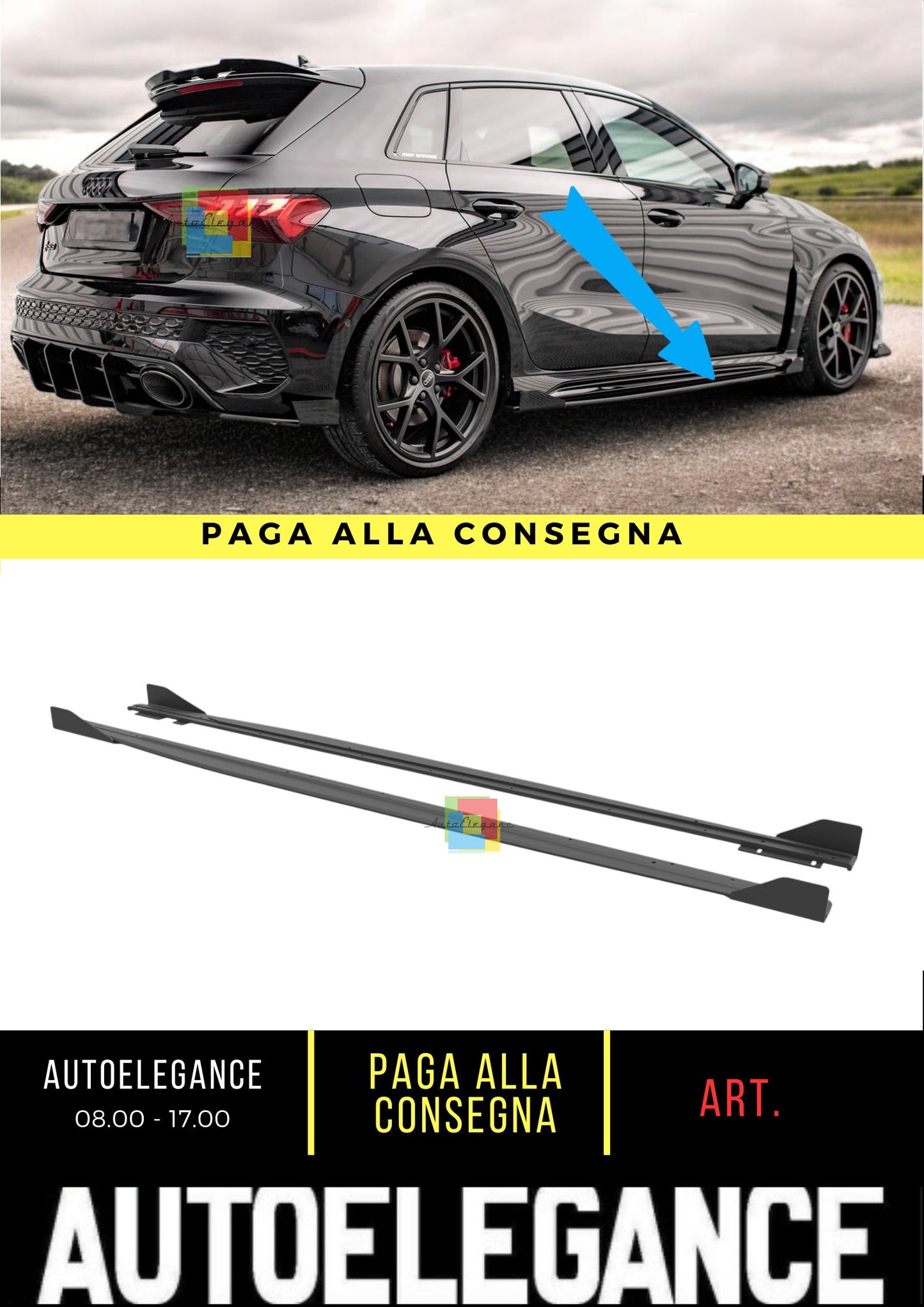 🤩Street Pro side skirts + spoilers suitable for Audi RS3 Sportback 8Y🤩