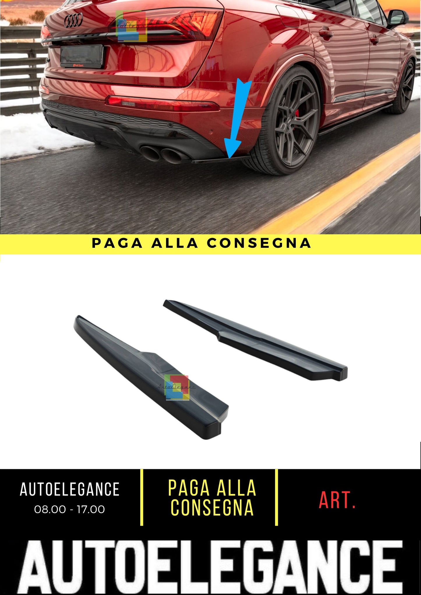 🤩Rear Side Splitters Suitable For Audi SQ7 Mk2 (4M) Facelift🤩