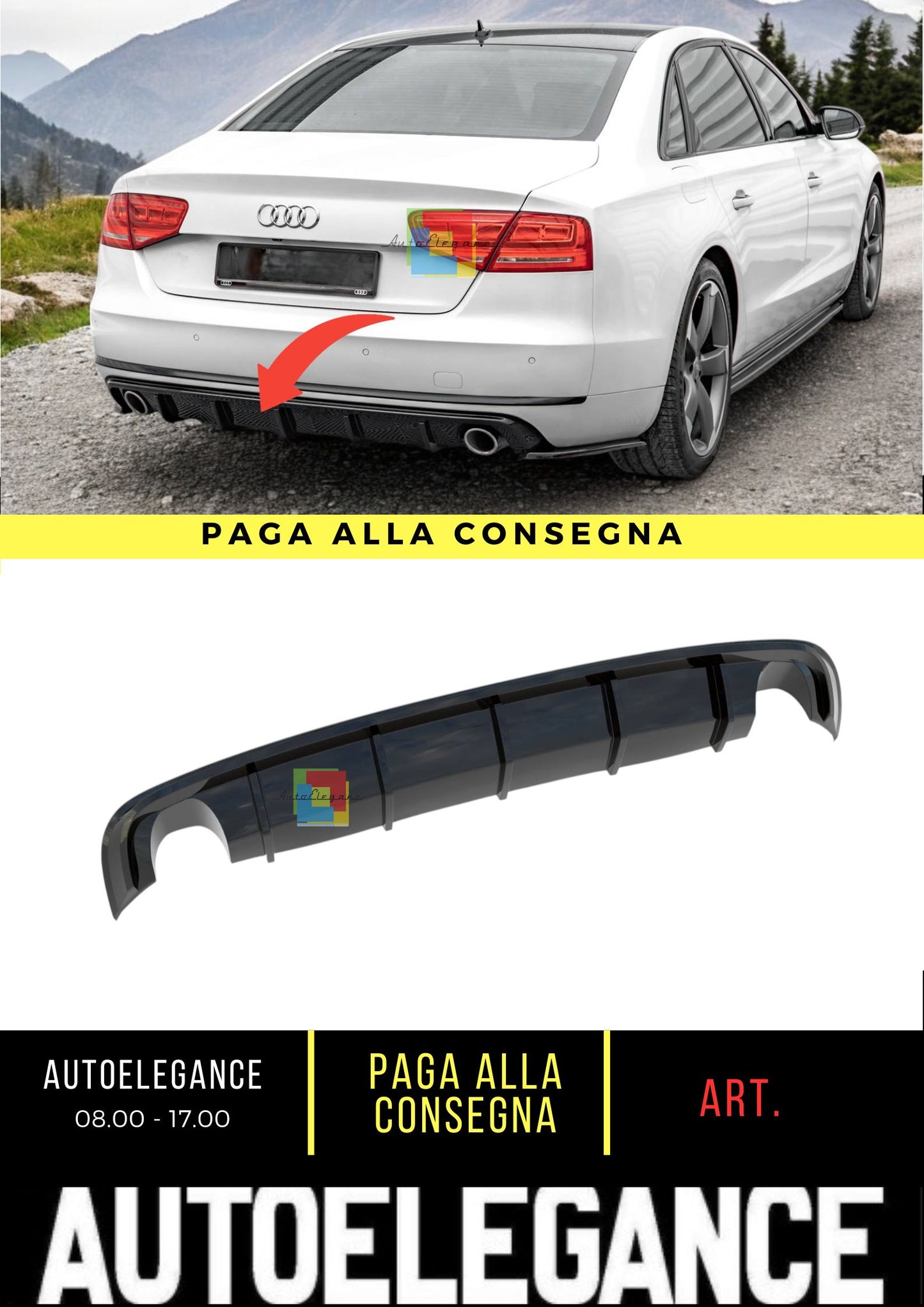 😎Diffusori Adatto Per Audi S3 Sedan 8V😎