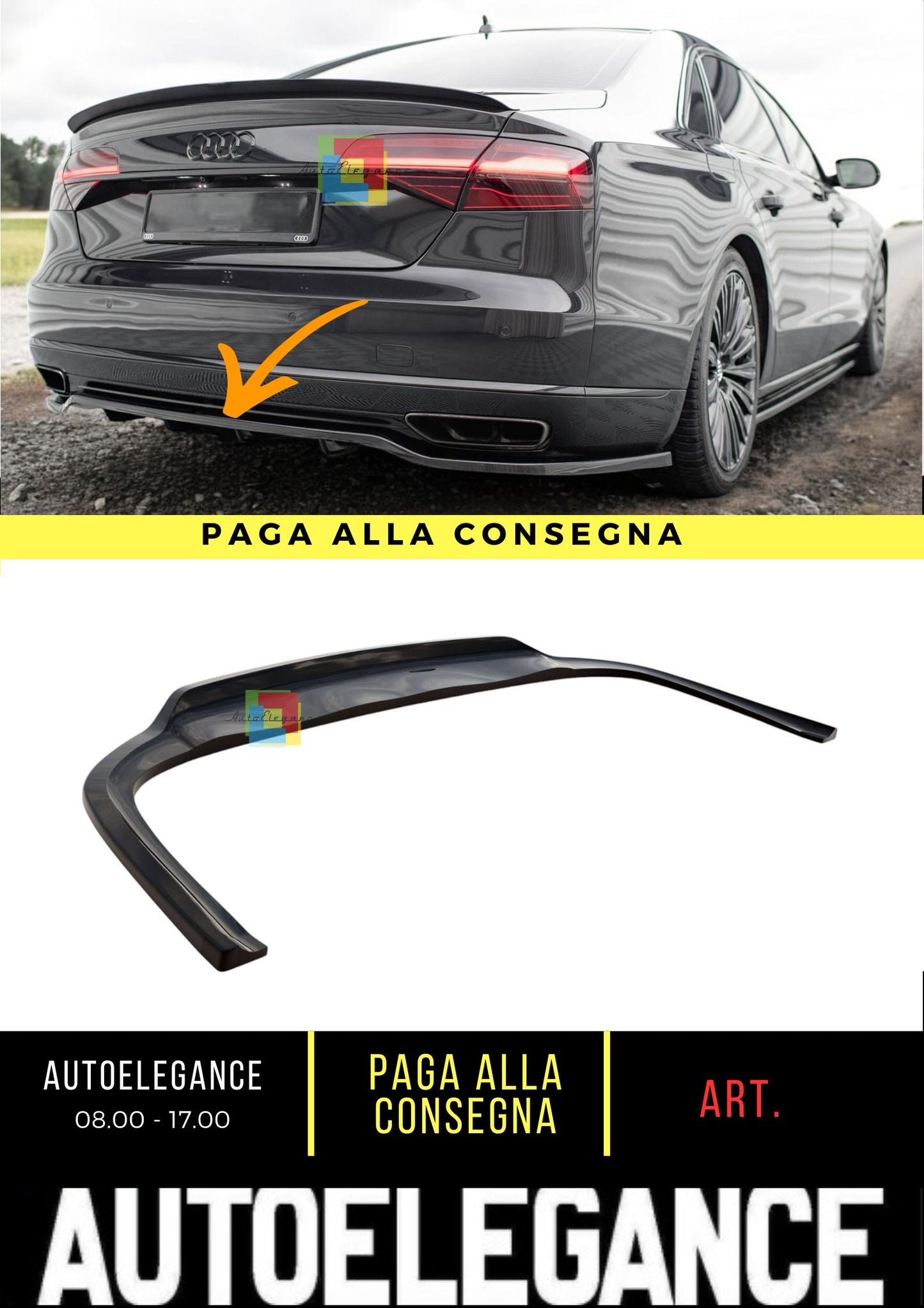 😎Splitter posteriore (con barre verticali) Adatto Per Audi A8 D4 Facelift😎
