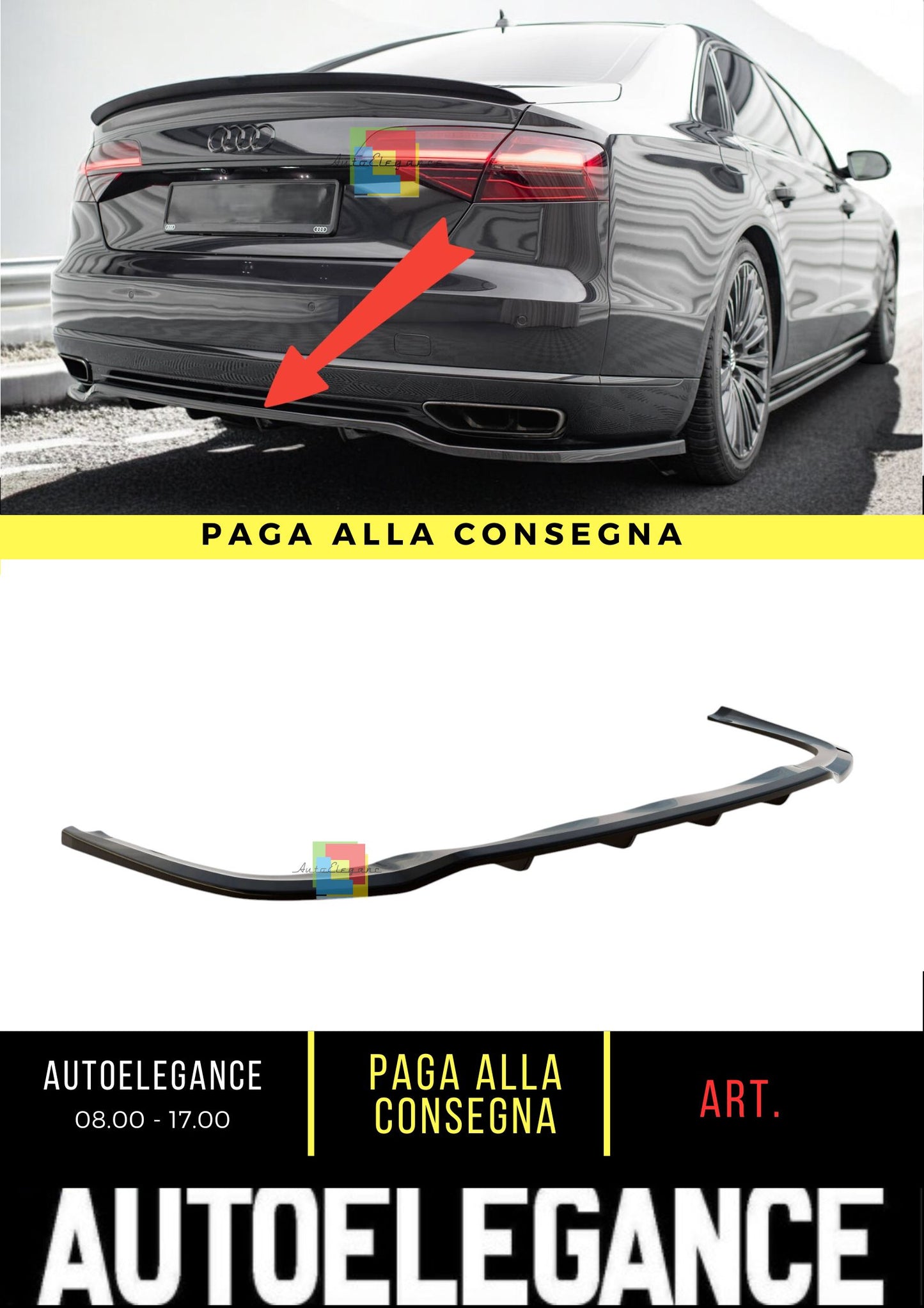 😎Rear Splitter Suitable For Audi A8 D4 Facelift😎