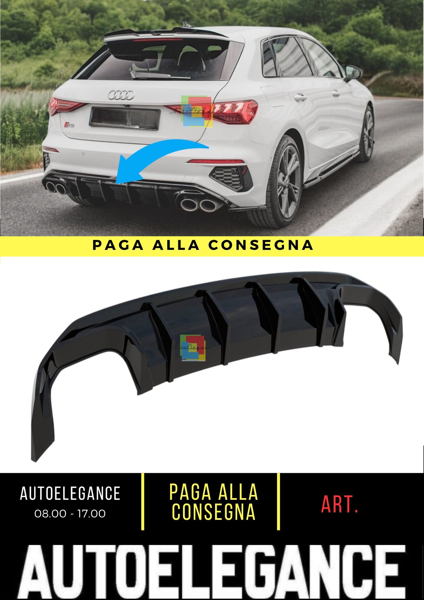 😎Spoiler Posteriore Adatto Per Audi S3 Sportback 8Y😎