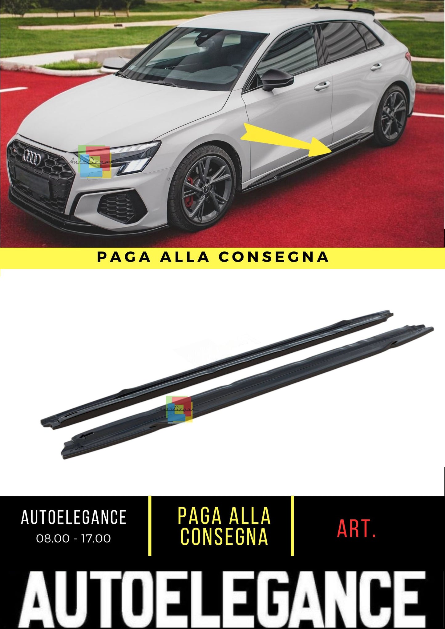 😎Rear Splitter Suitable For Audi S3 Sportback 8Y😎