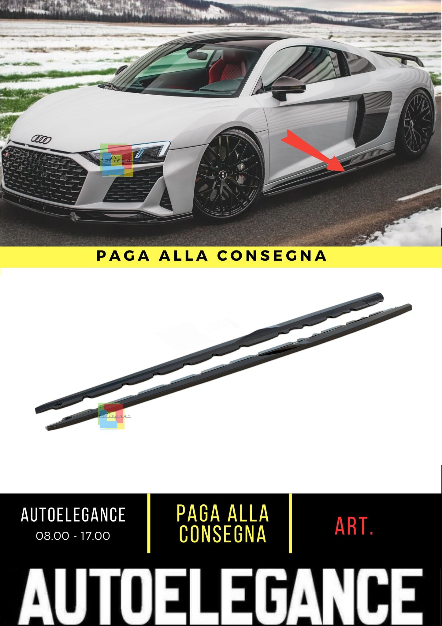 😍Side Skirts Fit For Audi R8 Mk2 Facelift😍