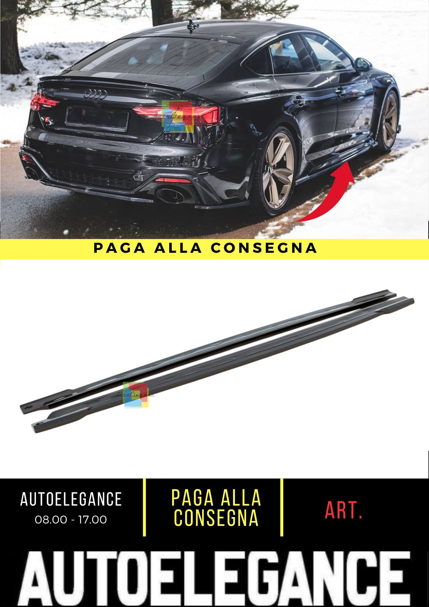 😍Minigonne Laterali Adatto Per Audi RS5 Sportback F5 Facelift😍
