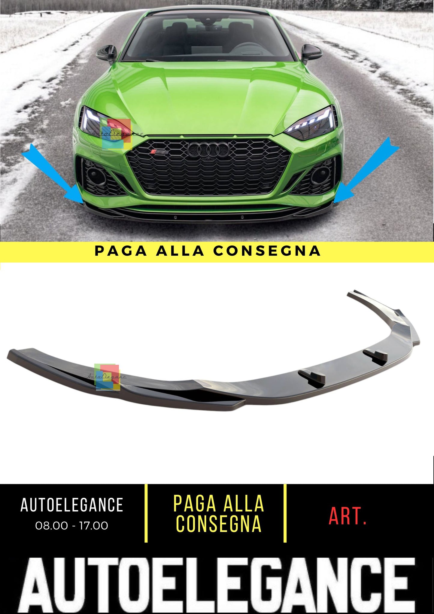 😍Splitter Anteriore V.3 Adatto Per Audi RS5 F5 Facelift😍