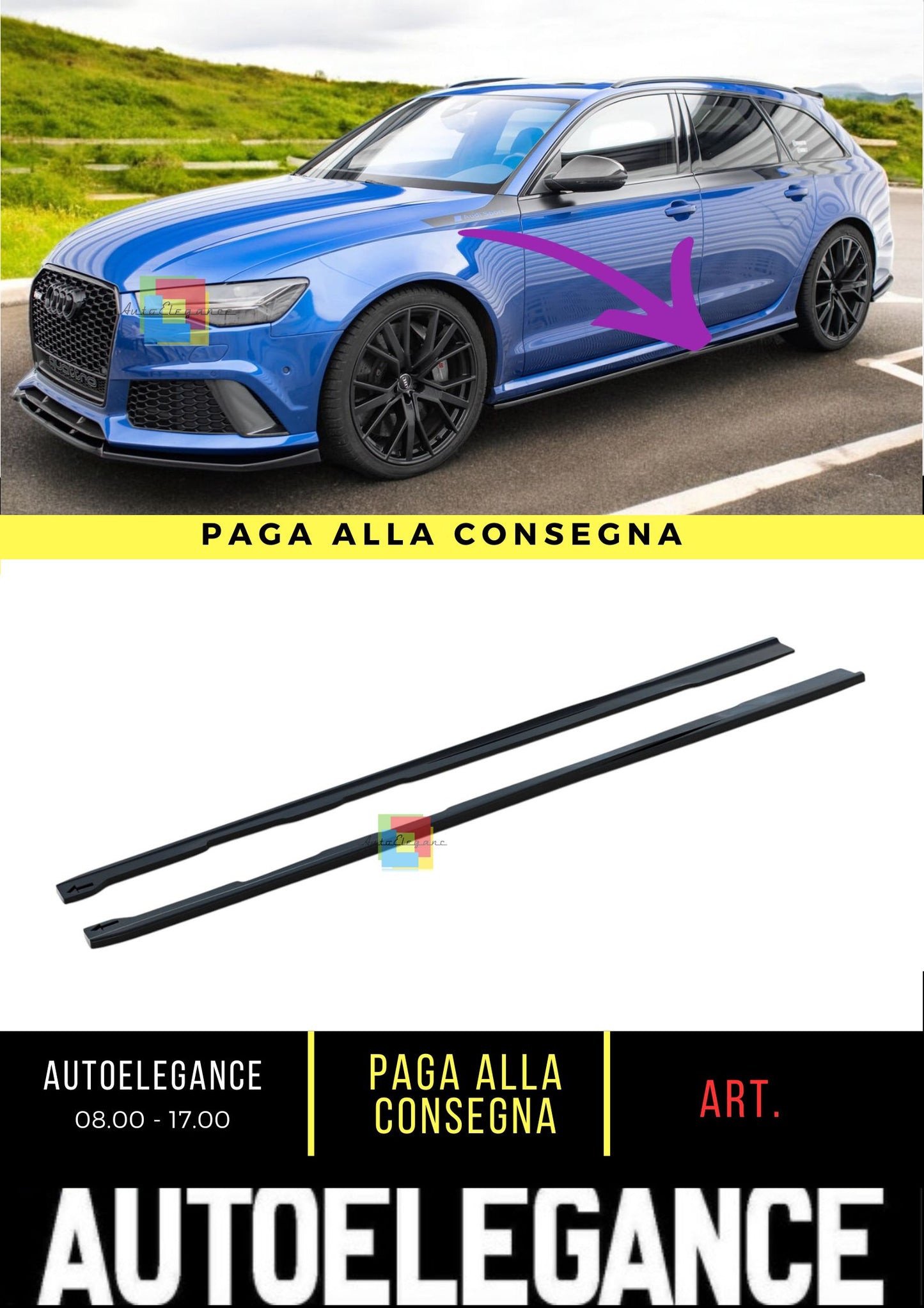 😍Side Skirts V.2 Suitable For Audi RS6 C7😍