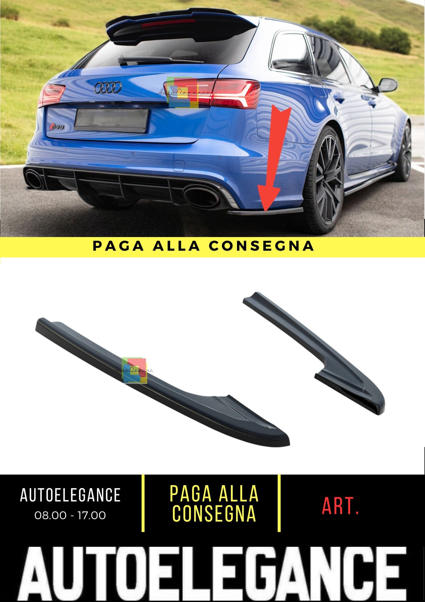 😍Splitter laterali posteriori V.2 Audi RS6 C7😍