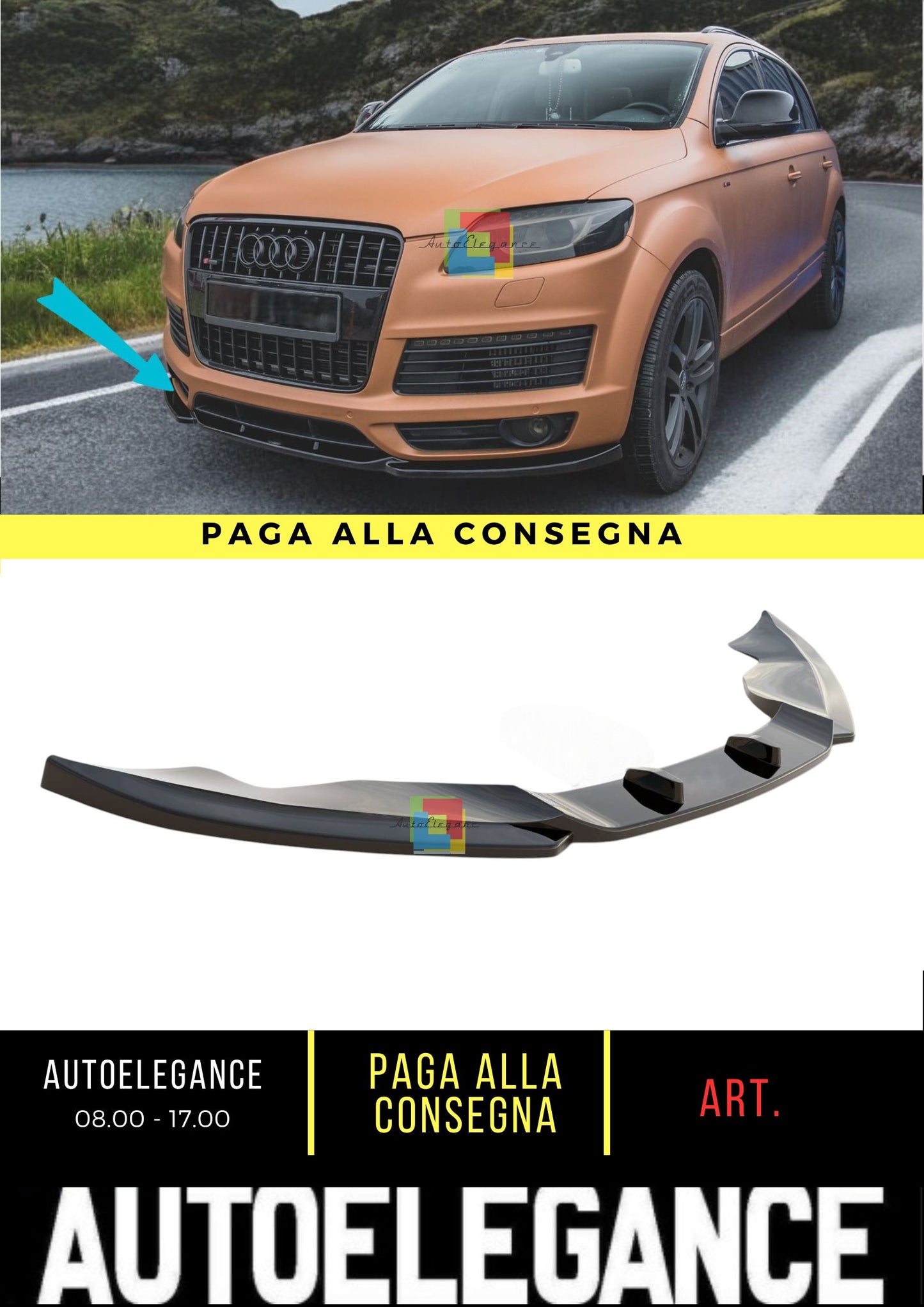 😍Splitter Anteriore Adatto Per Audi Q7 S-Line Mk.1😍