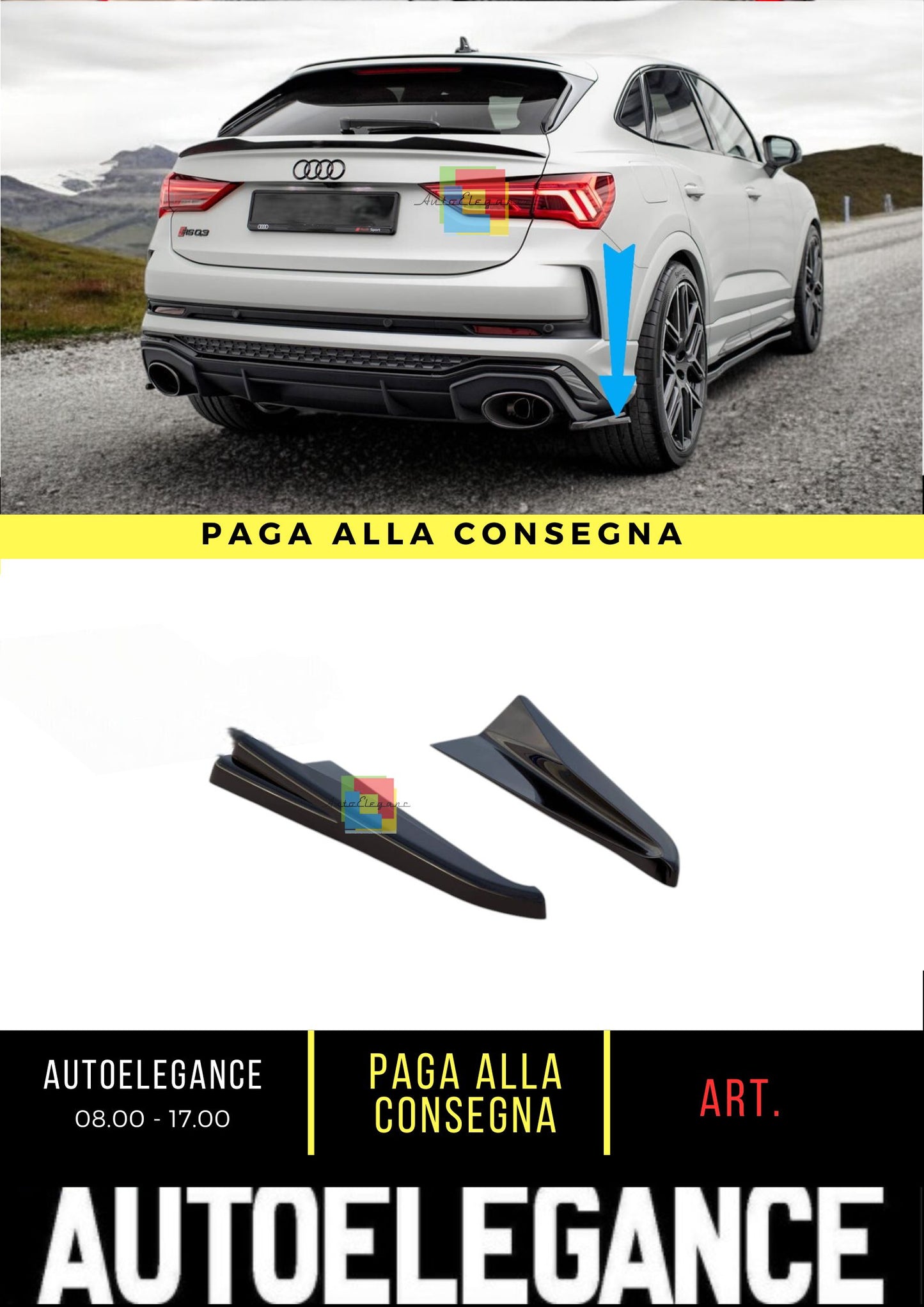 😍Splitter Laterali Posteriori Adatto Per Audi RSQ3 F3😍