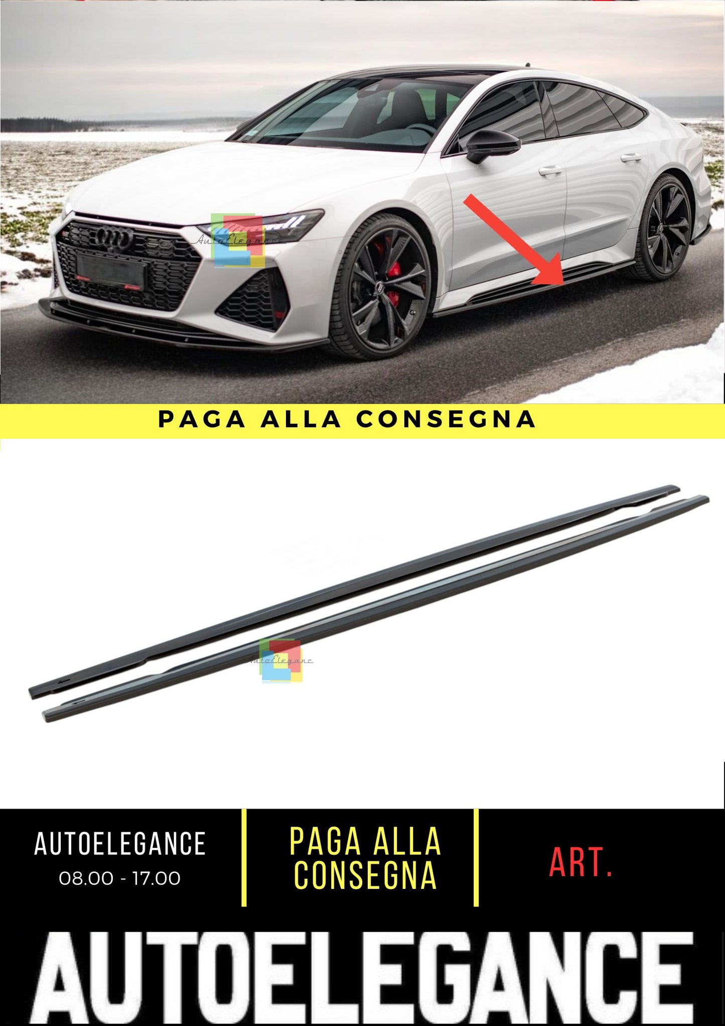 😎Minigonne laterali V.2 Adatto Per Audi RS7 C8😎