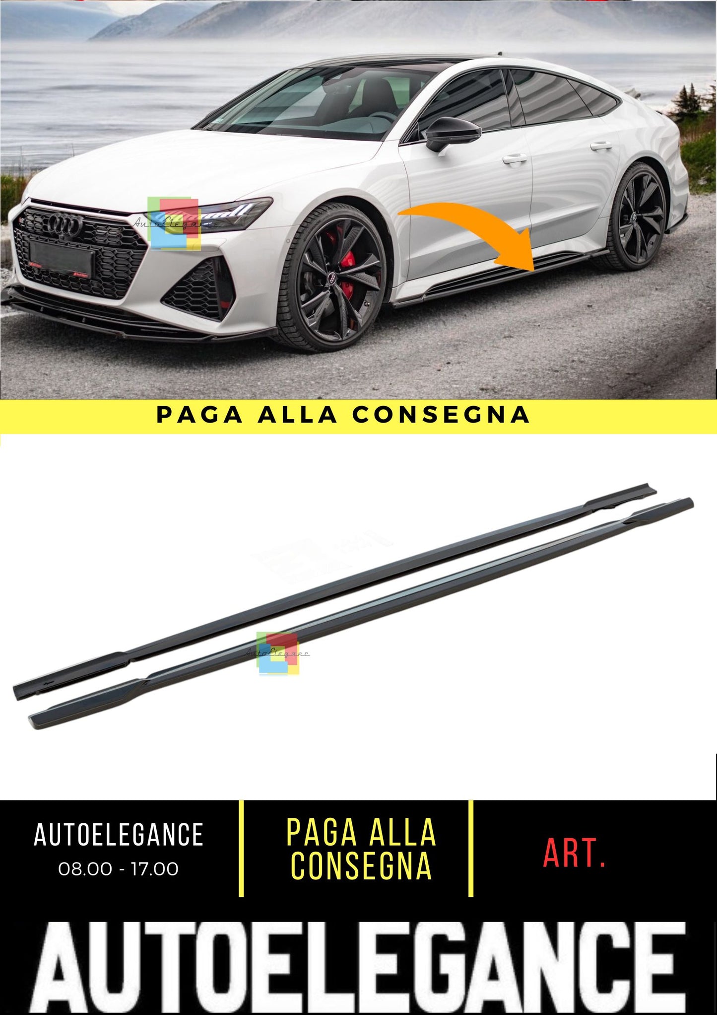 😎Minigonne Laterali V.1 Adatto Per Audi RS7 C8😎