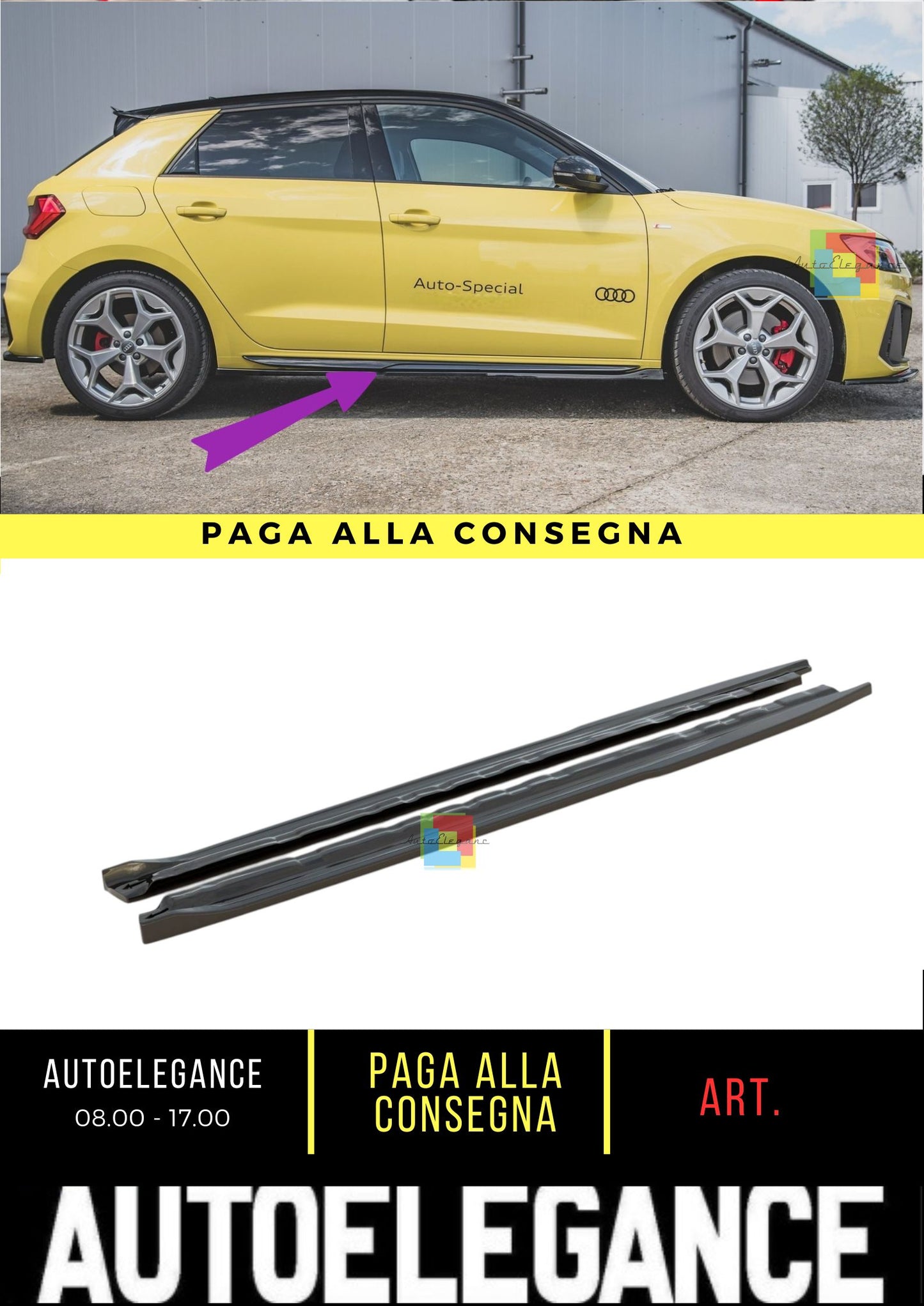 😎 Minigonne Laterali Adatto Per Audi A1 S-Line GB😎