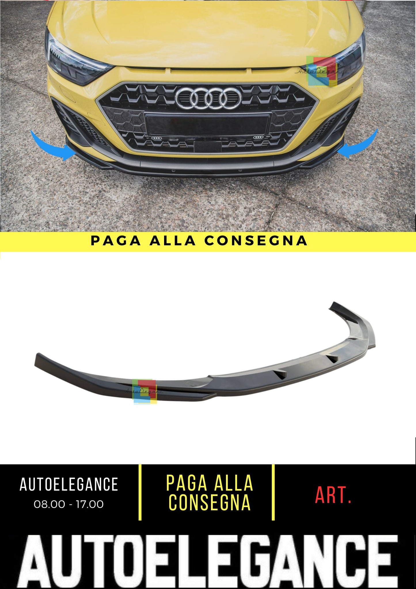 😎Front Splitter V.2 Suitable For Audi A1 S-Line GB😎