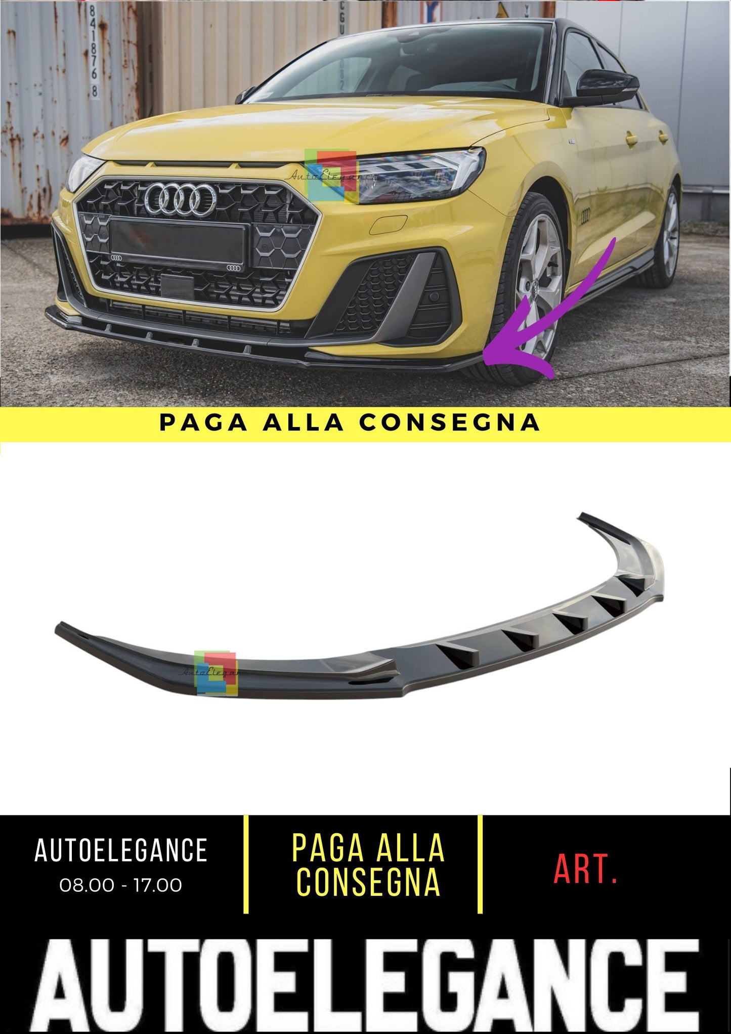 😎Front Splitter V.1 Suitable For Audi A1 S-Line GB😎