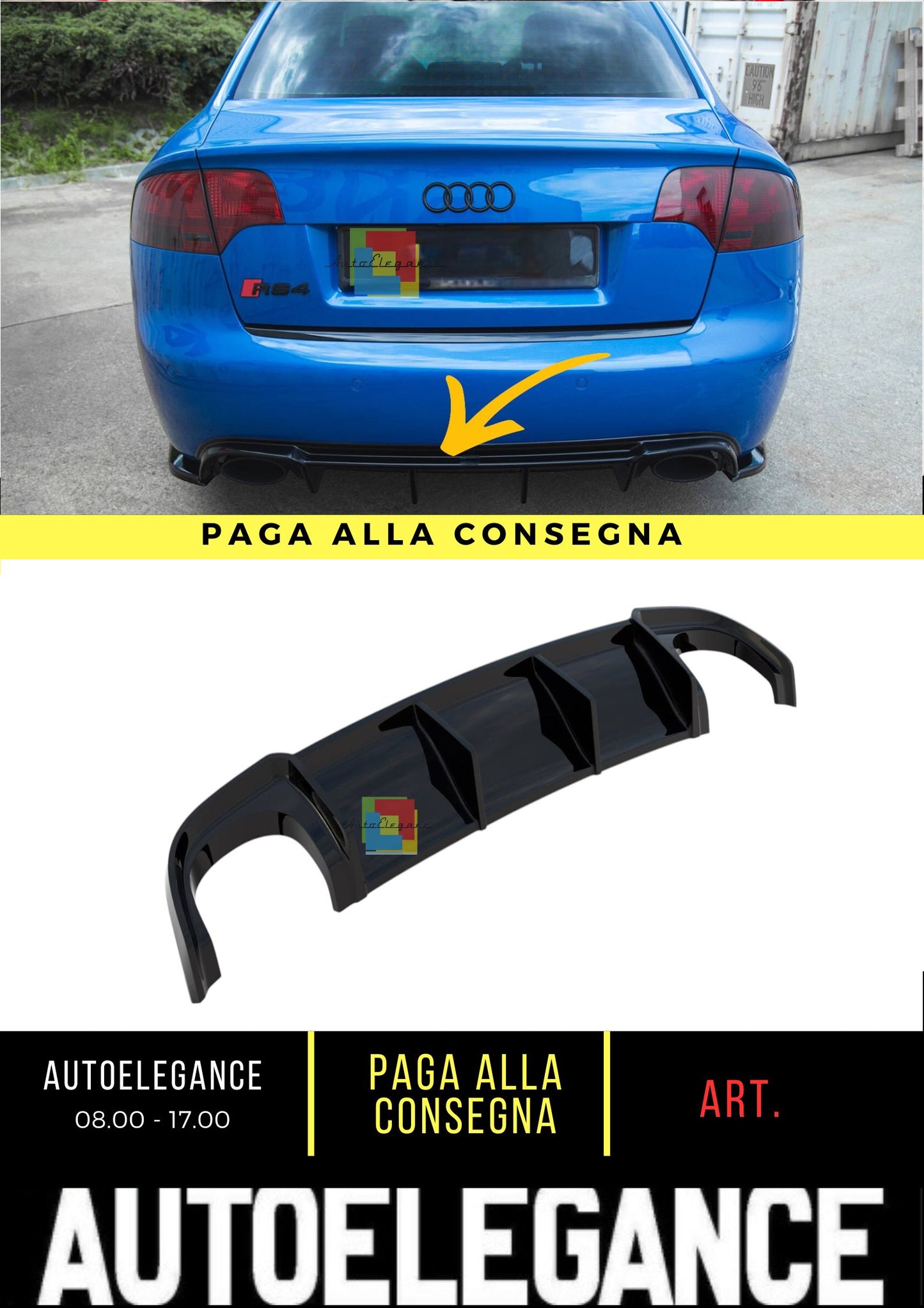 🔥Diffusore Posteriore Adatto Per Audi RS4 B7🔥
