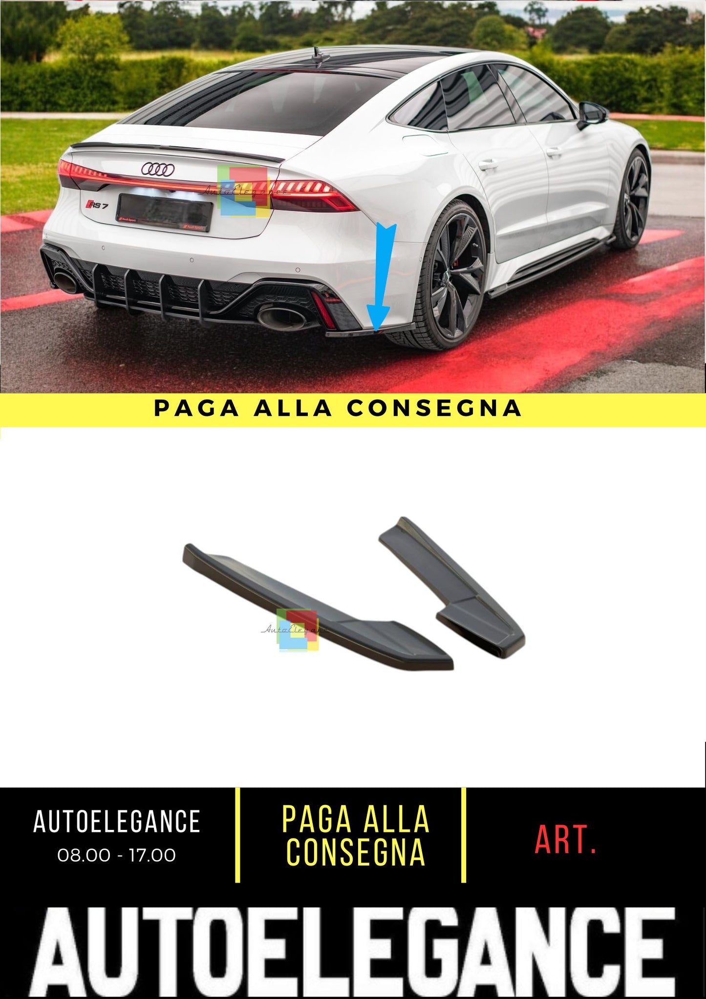 🔥Splitter Laterali Posteriori V.1 Adatto Per  Audi RS7 C8🔥