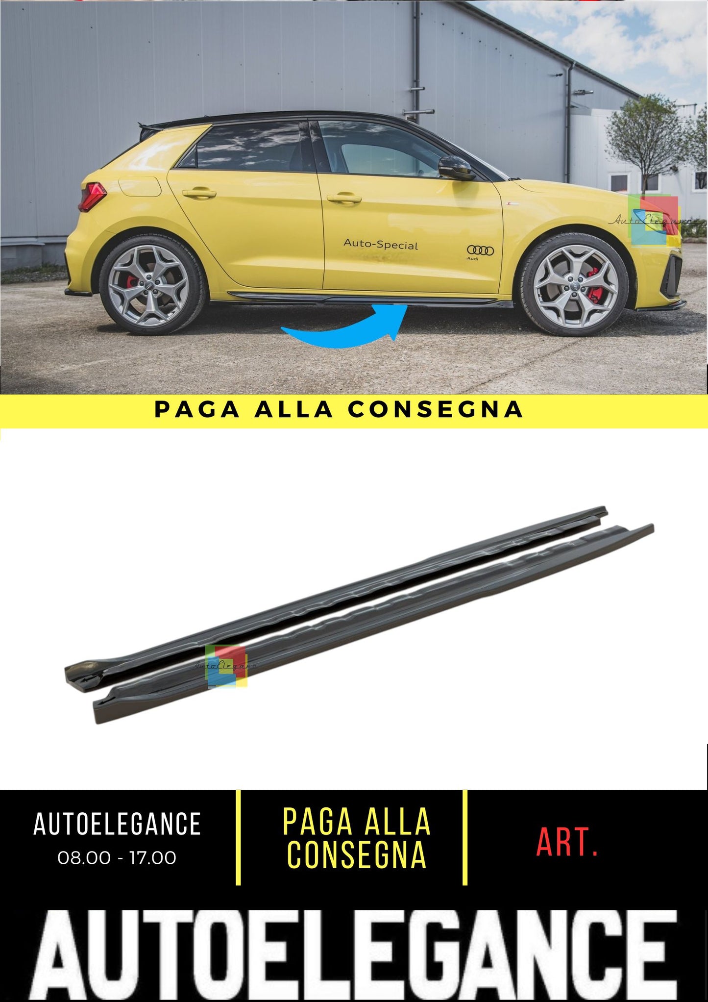 🔥Minigonne laterali Adatto Per Audi A1 S-Line GB🔥