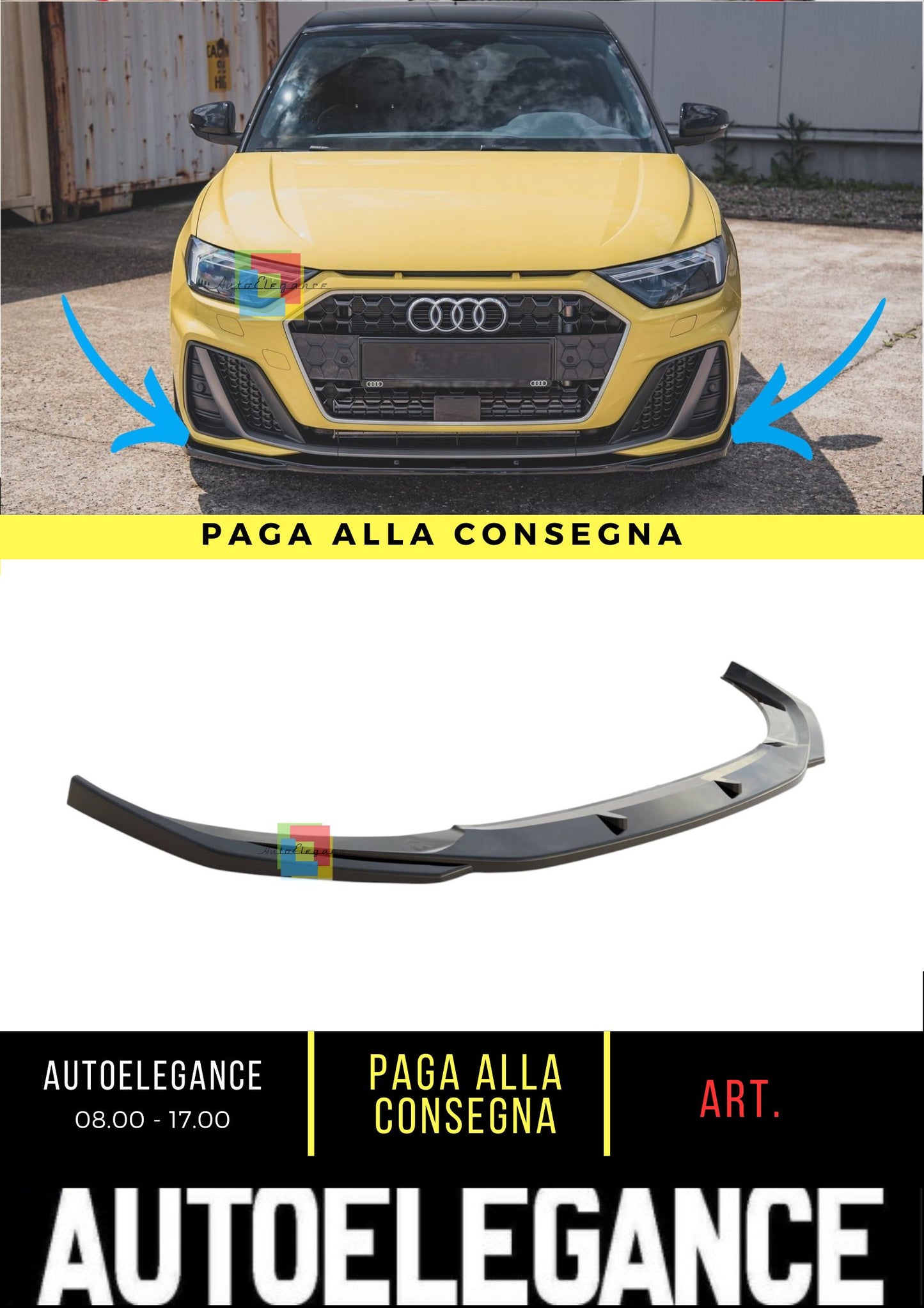 🔥Front Splitter V.2 Suitable For Audi A1 S-Line GB🔥