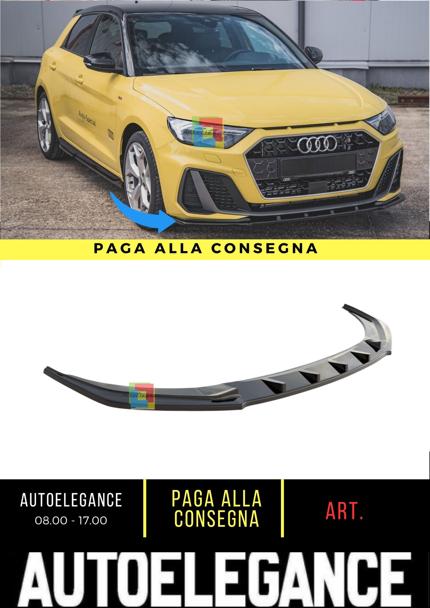 🔥Front Splitter V.1 Suitable For Audi A1 S-Line GB🔥