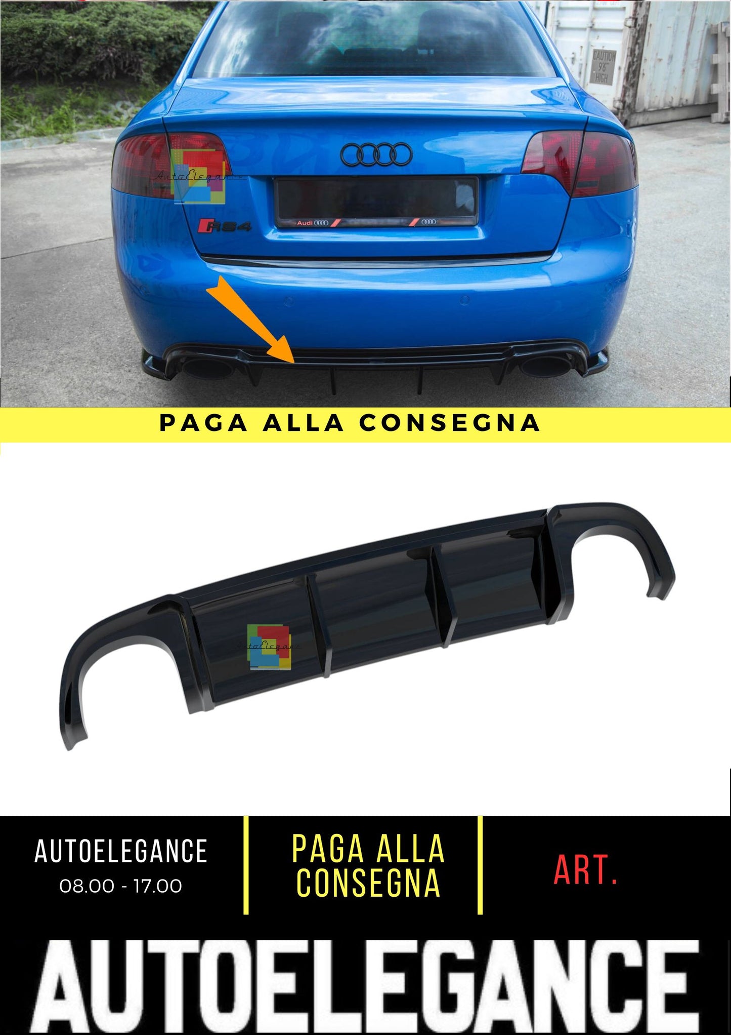 🔥Diffusore Posteriore Adatto Per Audi RS4 B7🔥
