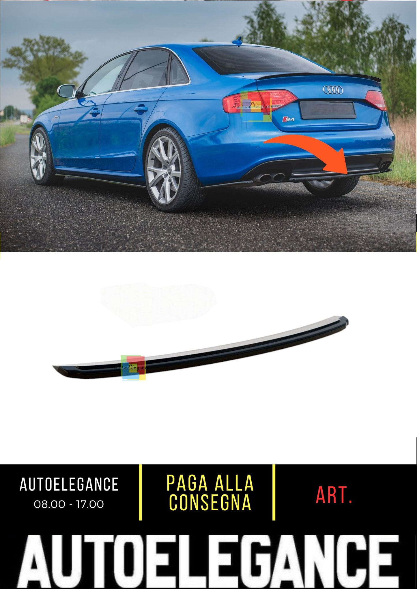 🔥Splitter Posteriore Adatto Per Audi S4 / A4 S-Line B8 Berlina🔥