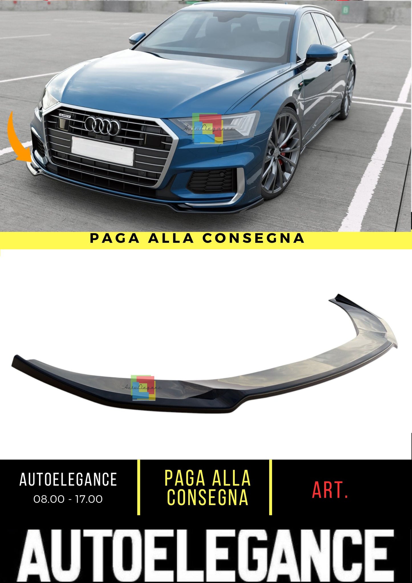 🔥Splitter Anteriore V.1 Adatto Per Audi A6 S-Line / S6 C8 / C8 Facelift🔥