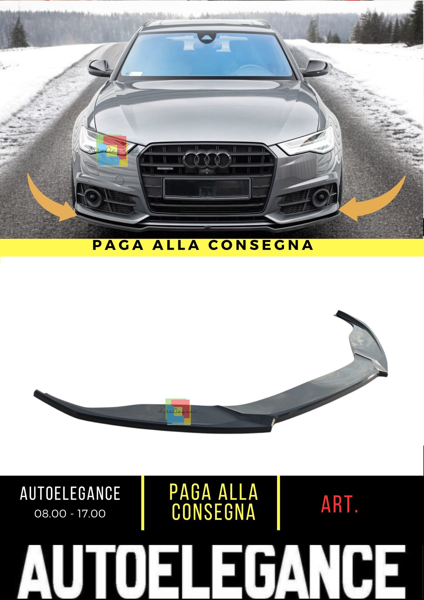 🔥Splitter Anteriore V.2 Adatto Per  Audi A6 / A6 C6 S-line / S6 C6 Facelift🔥