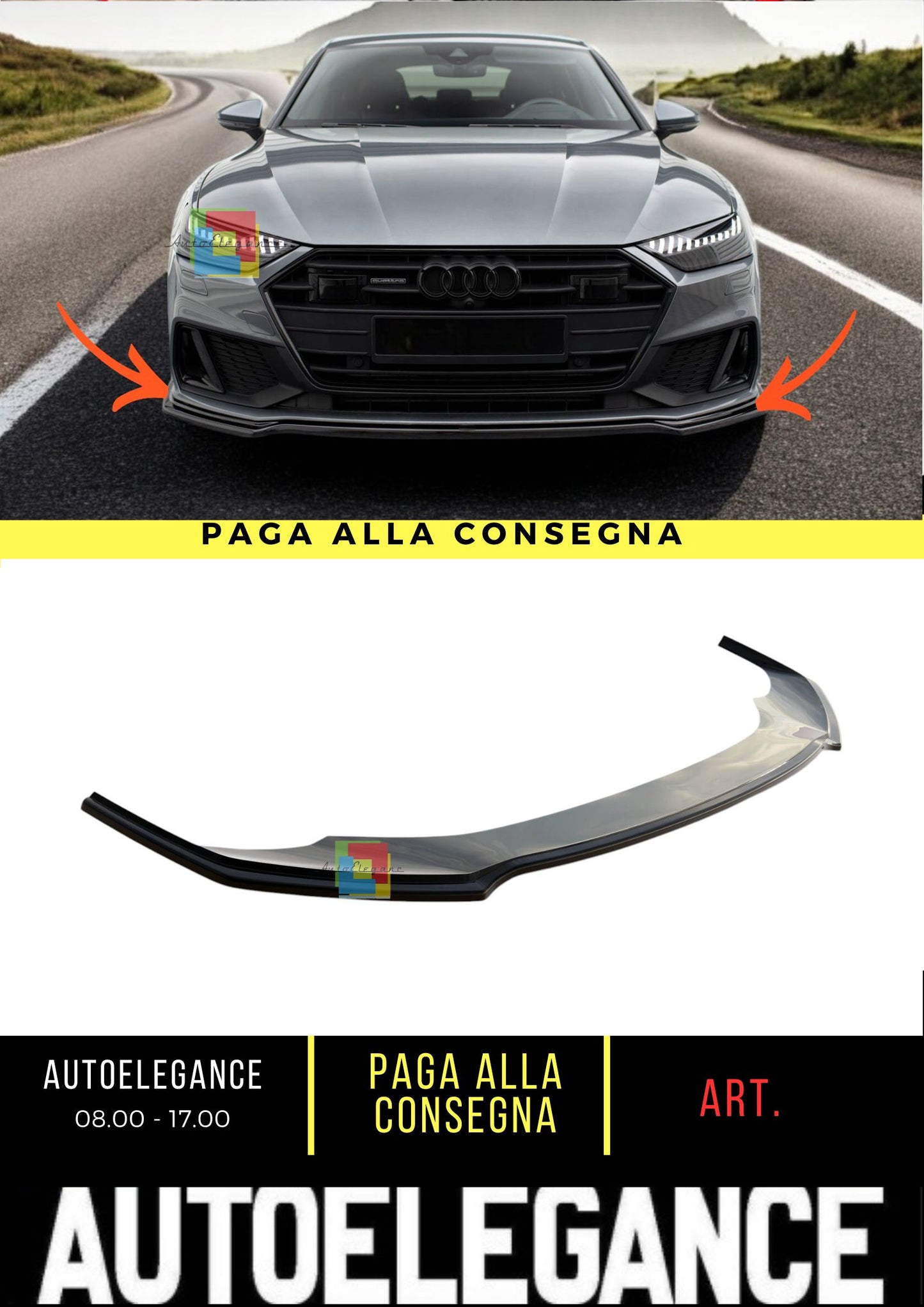 🔥Splitter Suitable For V.1 Audi A7 S-Line C8 / S7 C8 / C8 Facelift /S7 Facelift🔥