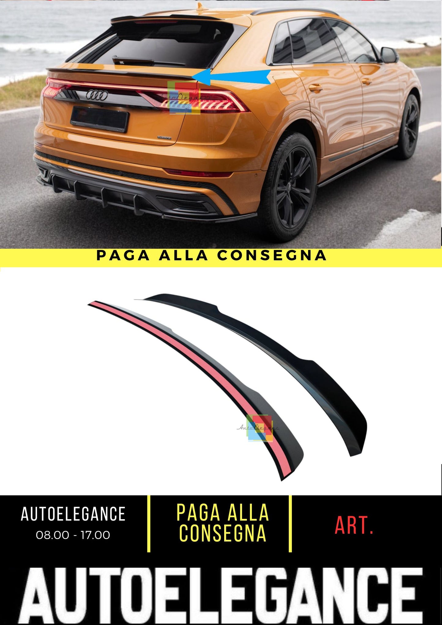 🔥Lower Spoiler Cap Suitable For Audi Q8 / RSQ8 / SQ8 / Q8 S-Line Mk1🔥