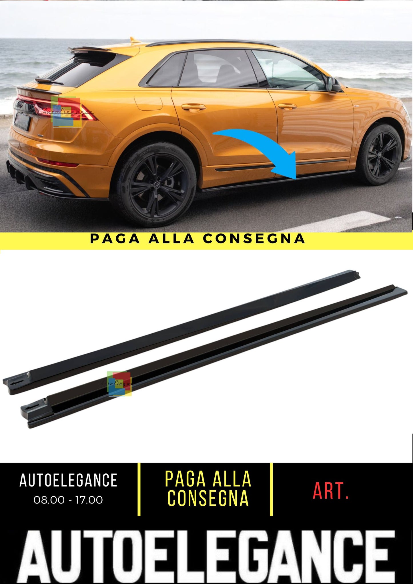🔥Minigonne V.1 Adatto Per Audi Q8 / Q8 S-line / SQ8 Mk1🔥