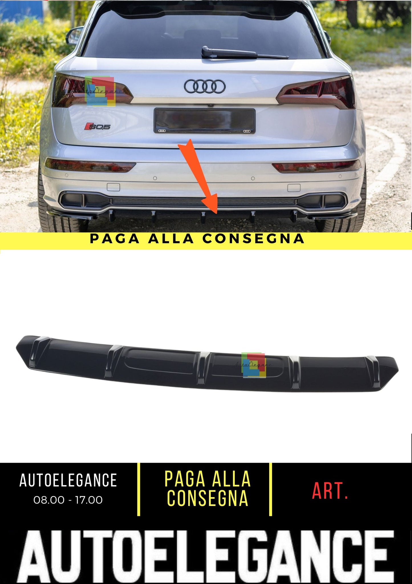 🔥SPLITTER POSTERIORE Adatto Per AUDI SQ5/Q5 S-line MkII🔥