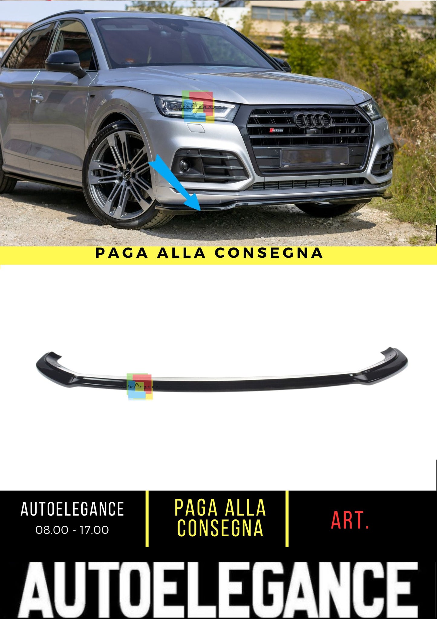 🔥SPLITTER ANTERIORE ADATTO PER AUDI SQ5/Q5 S-line MkII🔥
