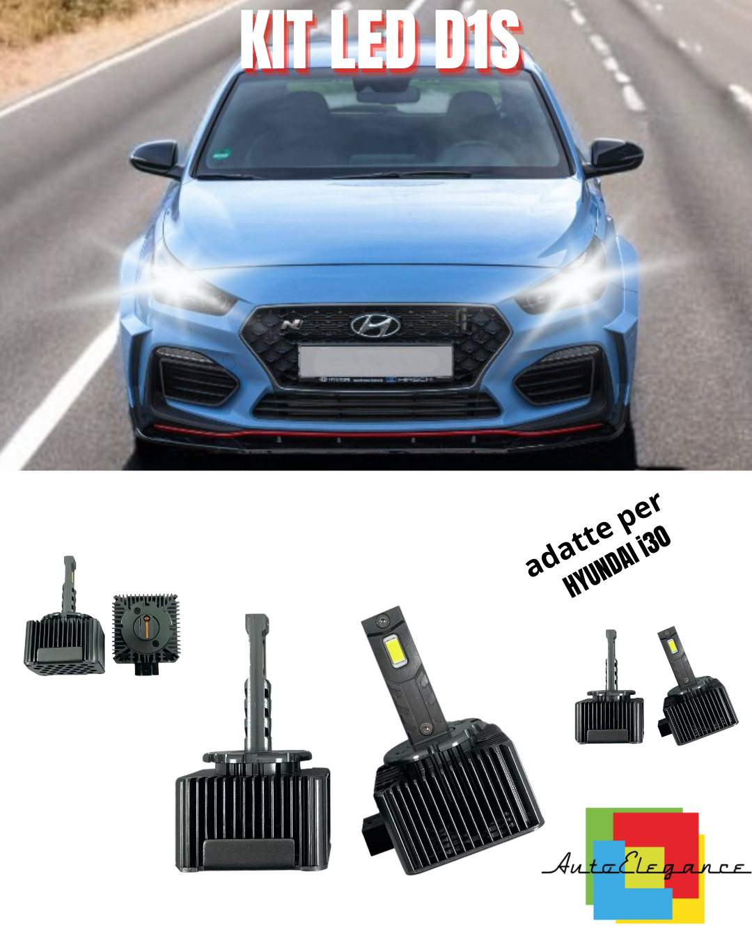 ⭐LAMPADE D1S LED 6000K DA XENON A LED MATRIX ADATTO PER HYUNDAI i30⭐