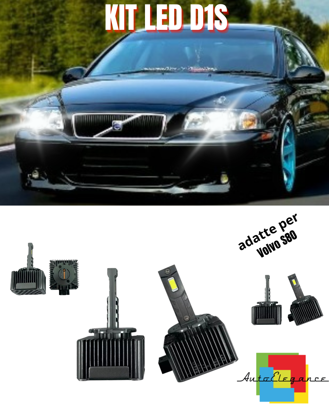 ⭐LAMPADE D1S LED 6000K DA XENON A LED MATRIX ADATTO PER VOLVO S80 ⭐