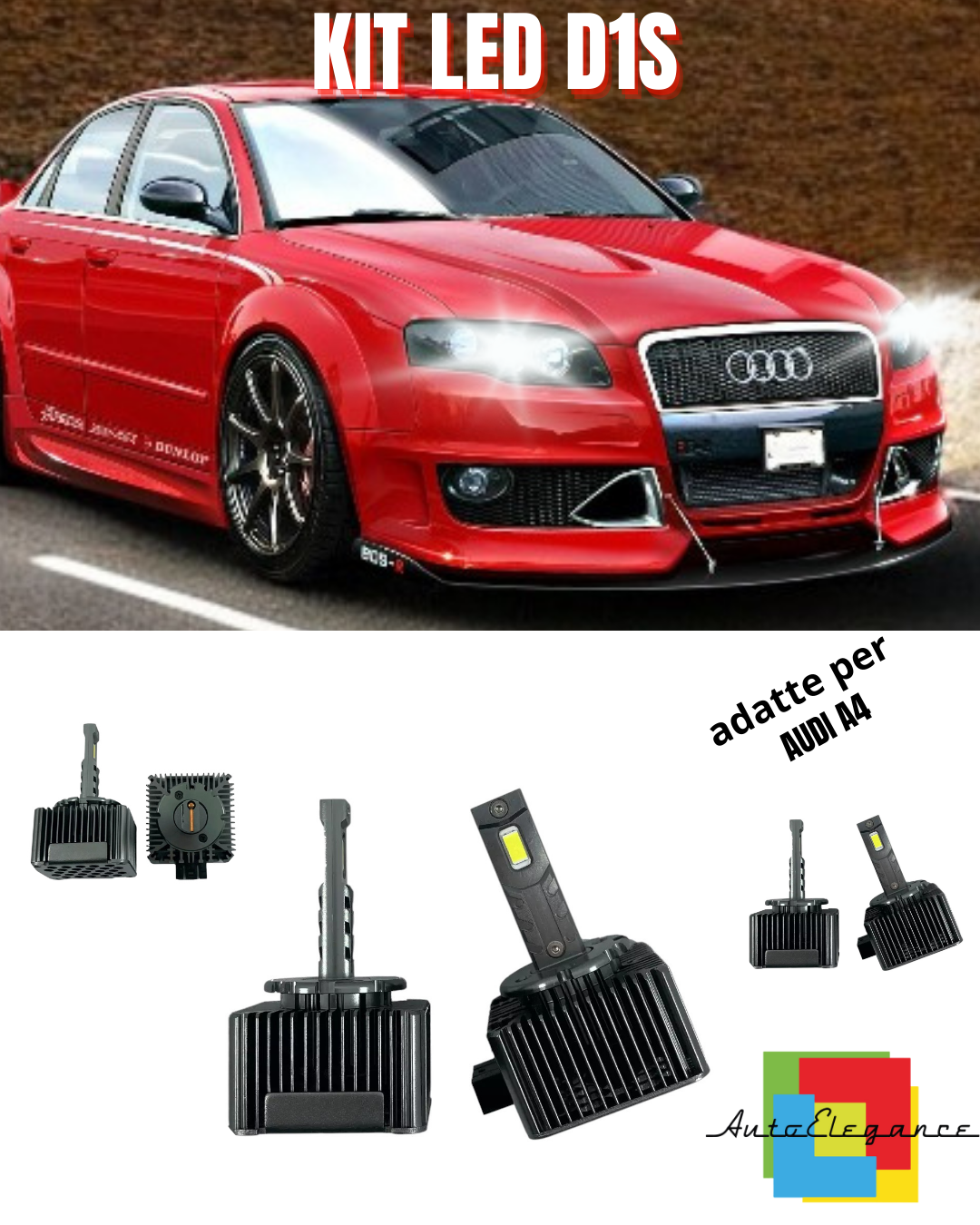 ⭐D1S LED 6000K XENON TO LED MATRIX LAMPS SUITABLE FOR AUDI A4 ⭐