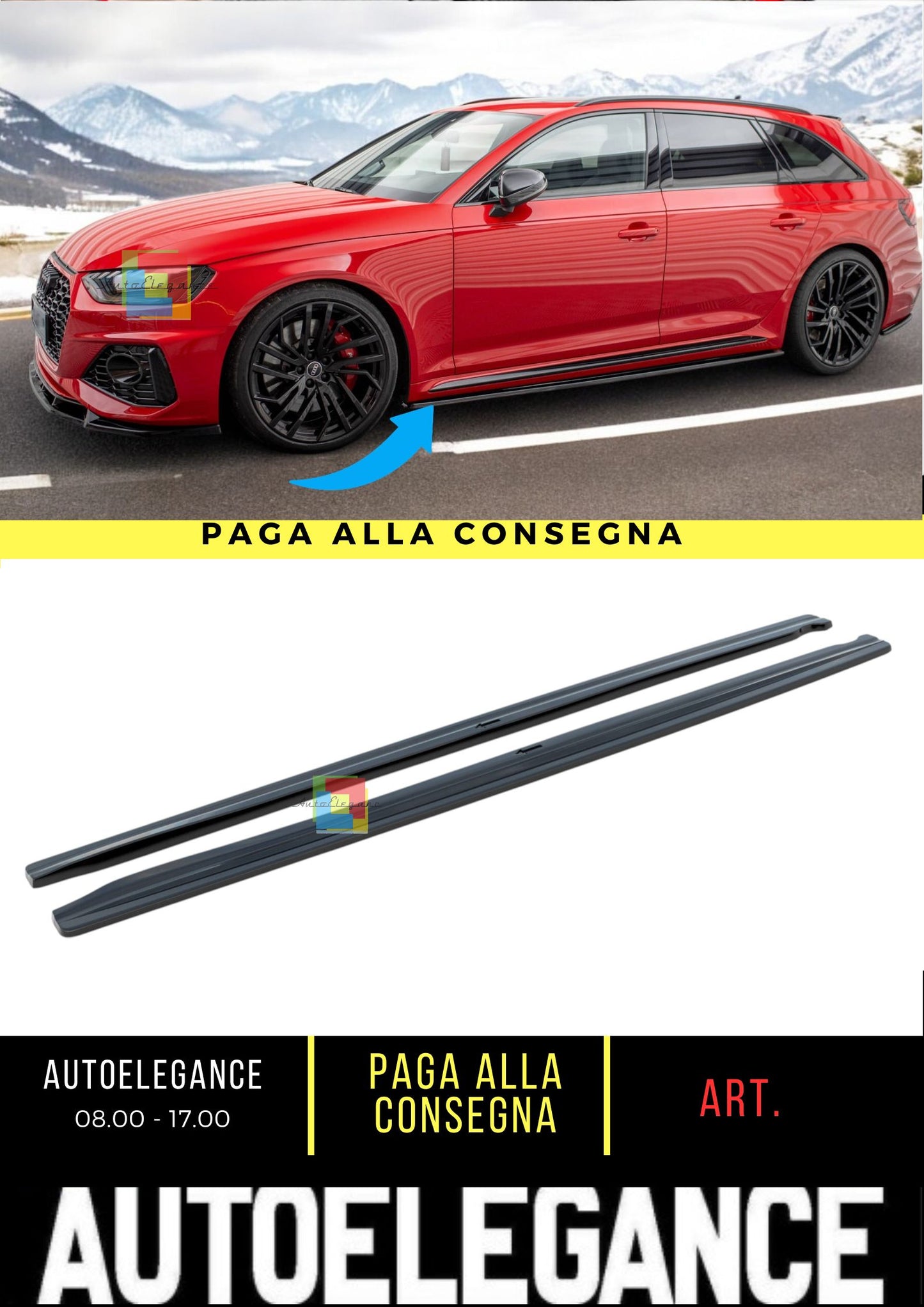 🔥Minigonne Laterali Adatto Per Audi RS4 B9 / B9 Facelift🔥