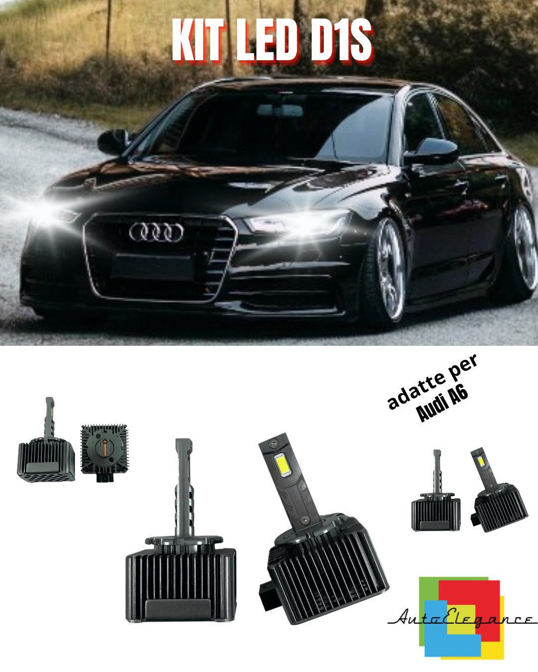 ⭐LAMPADE D1S LED 6000K DA XENON A LED MATRIX ADATTO PER AUDI A6 ⭐