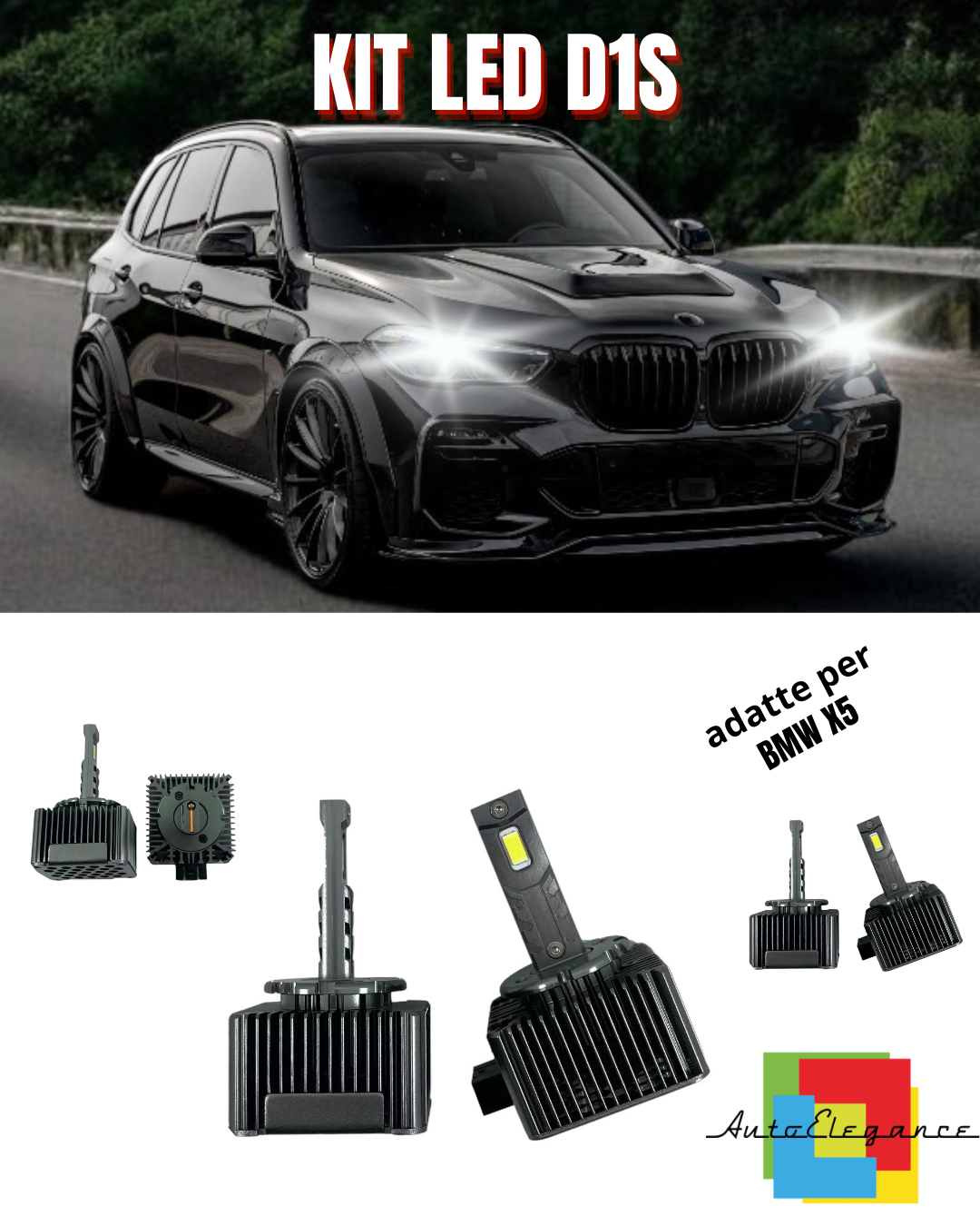 ⭐LAMPADE D1S LED 6000K DA XENON A LED MATRIX ADATTO PER BMW X5 ⭐