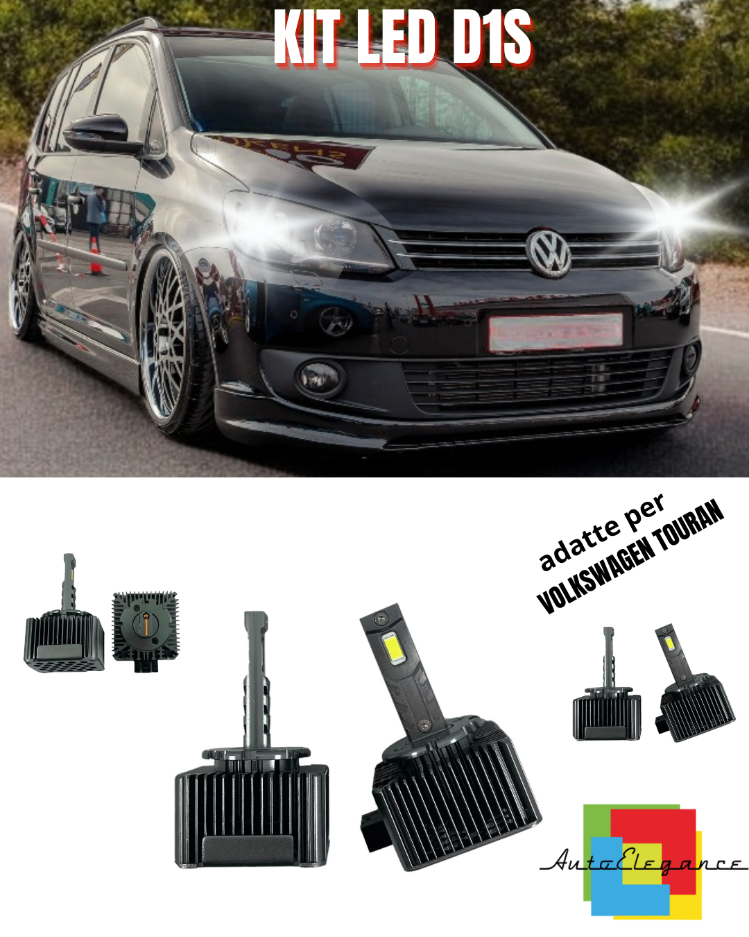 ⭐D1S LED 6000K XENON TO LED MATRIX LAMPS SUITABLE FOR VOLKSWAGEN TOURAN ⭐