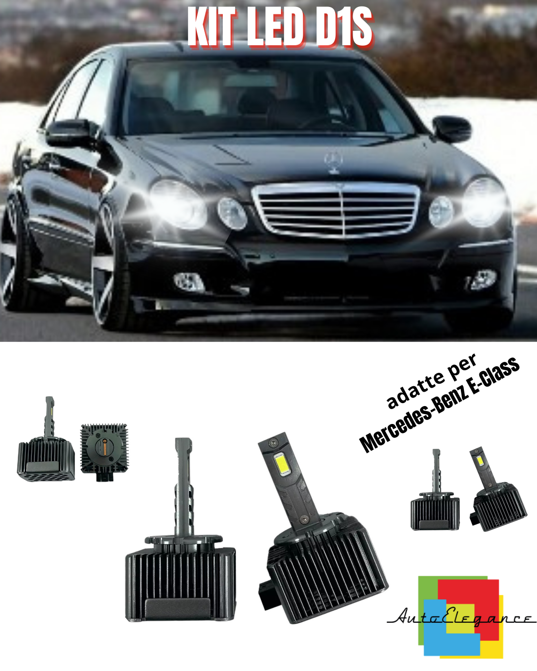 ⭐LAMPADE D1S LED 6000K DA XENON A LED MATRIX ADATTO PER MERCEDES BENZ E-CLASS ⭐